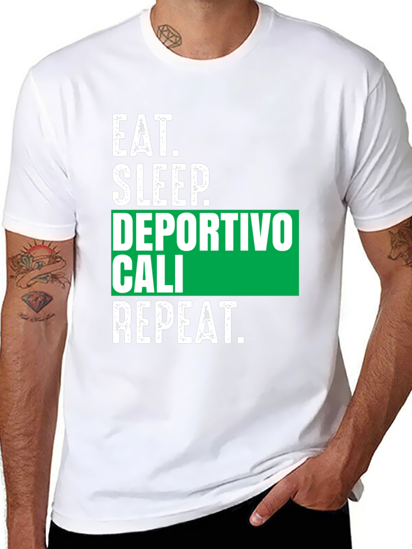 Eat Sleep Deportivo Cali Repeat Black Tee