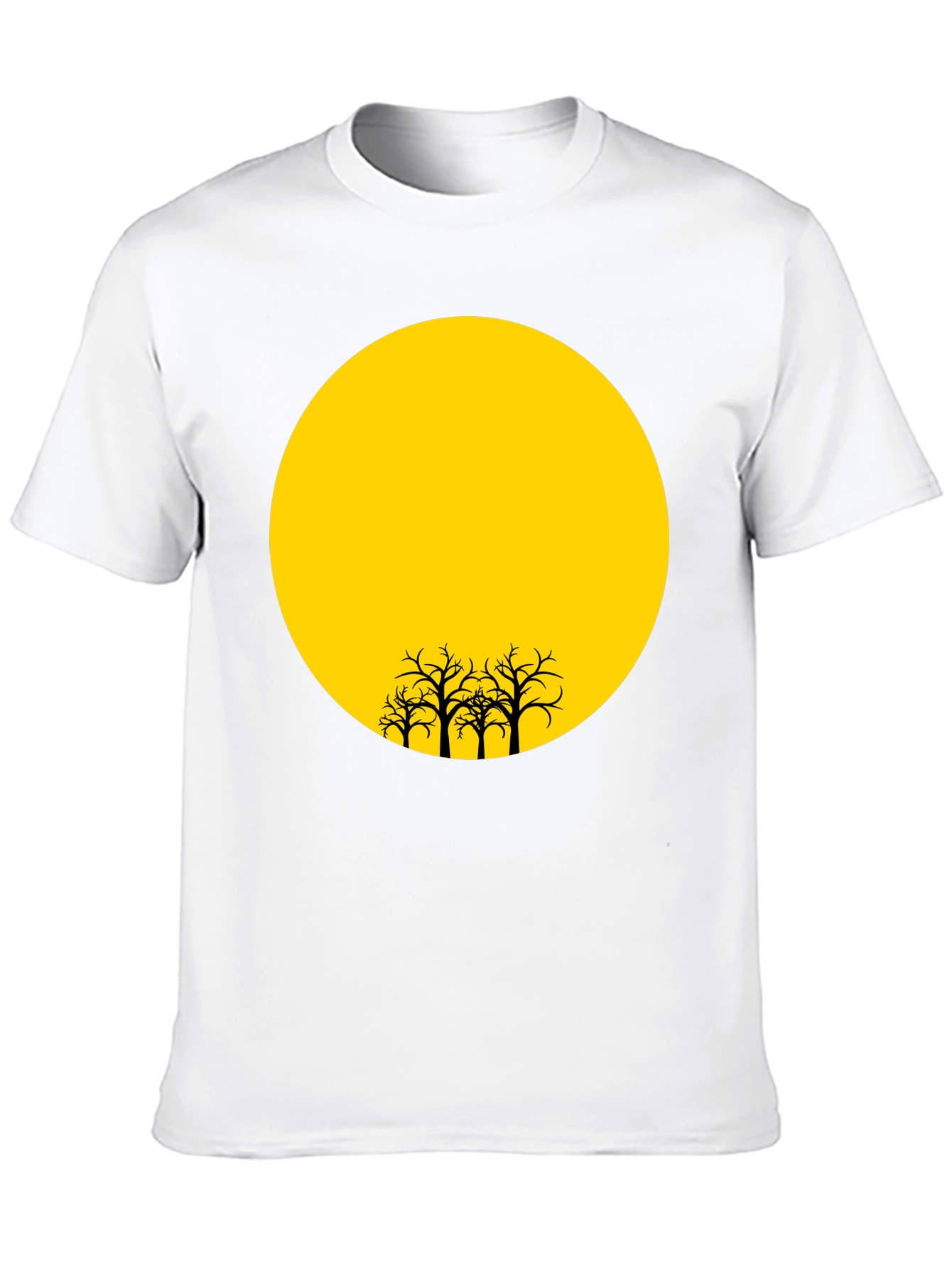Silhouette Trees on Yellow Moon Graphic Tee