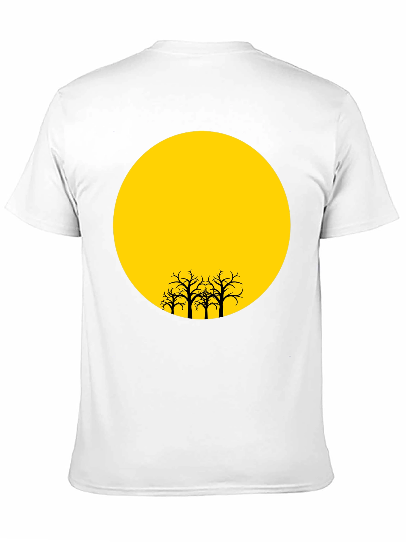 Silhouette Trees on Yellow Moon Graphic Tee
