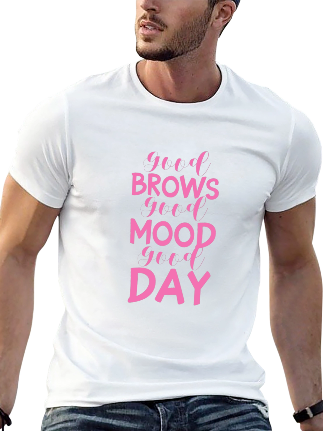Good Brows Good Mood Good Day Black T-Shirt