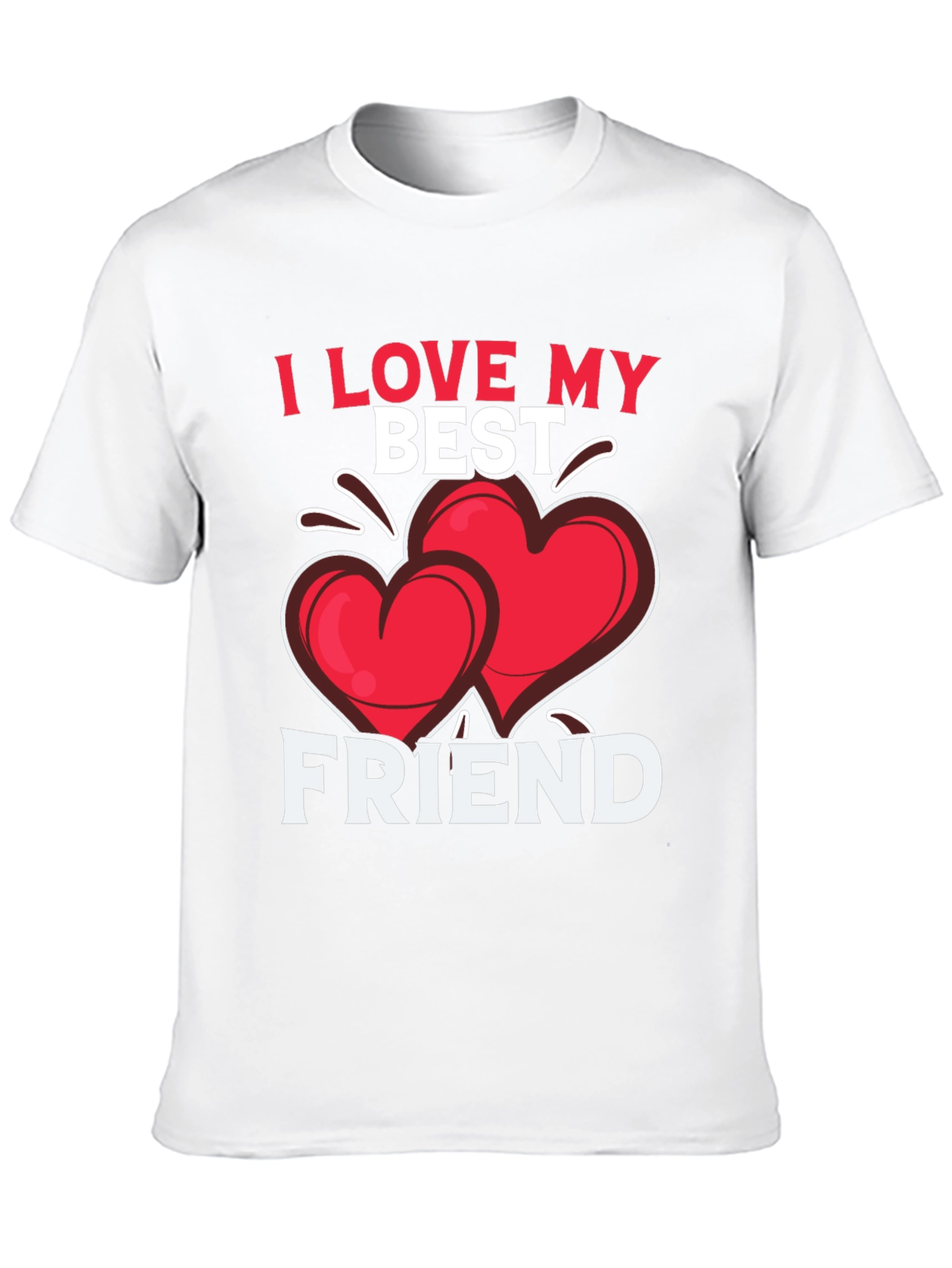 I Love My Best Friend T-Shirt: Heart Design