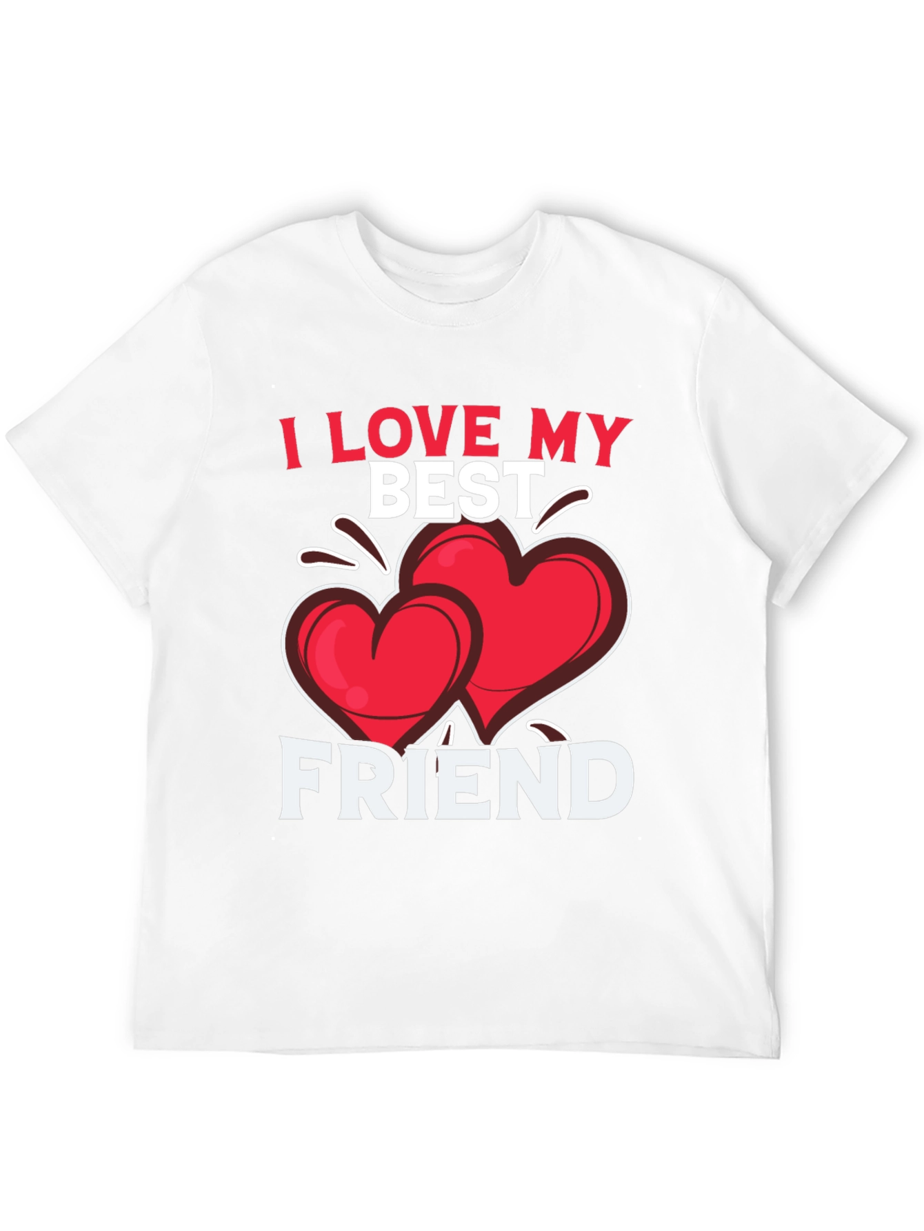 I Love My Best Friend T-Shirt: Heart Design