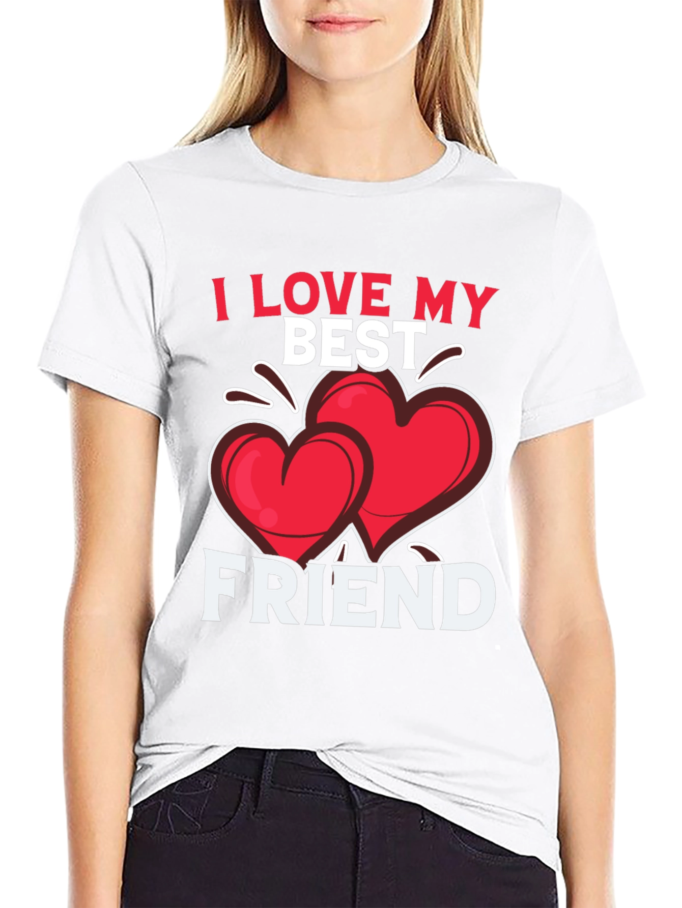 I Love My Best Friend T-Shirt: Heart Design