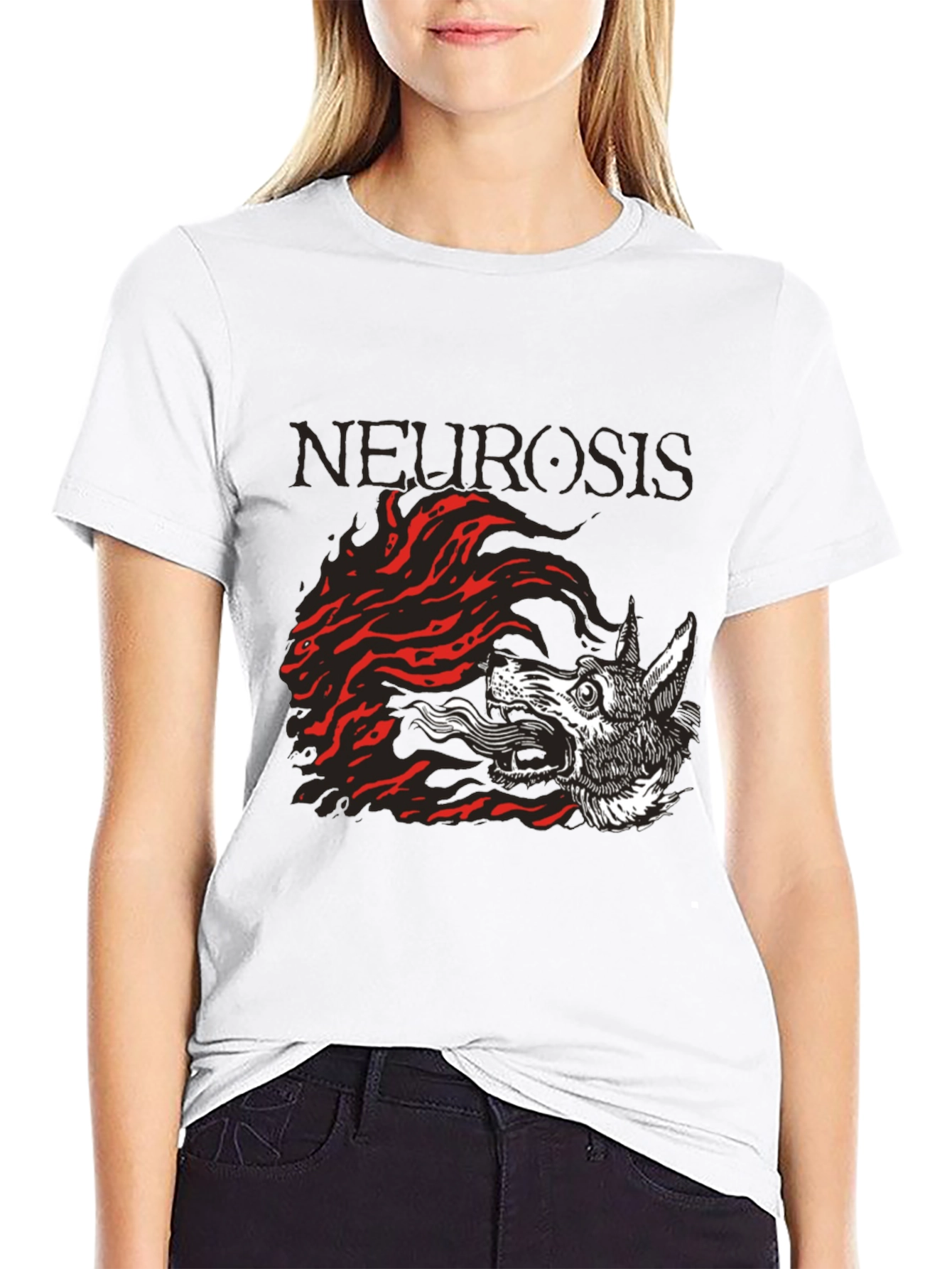 Neurosis Band Wolf Graphic Black T-Shirt