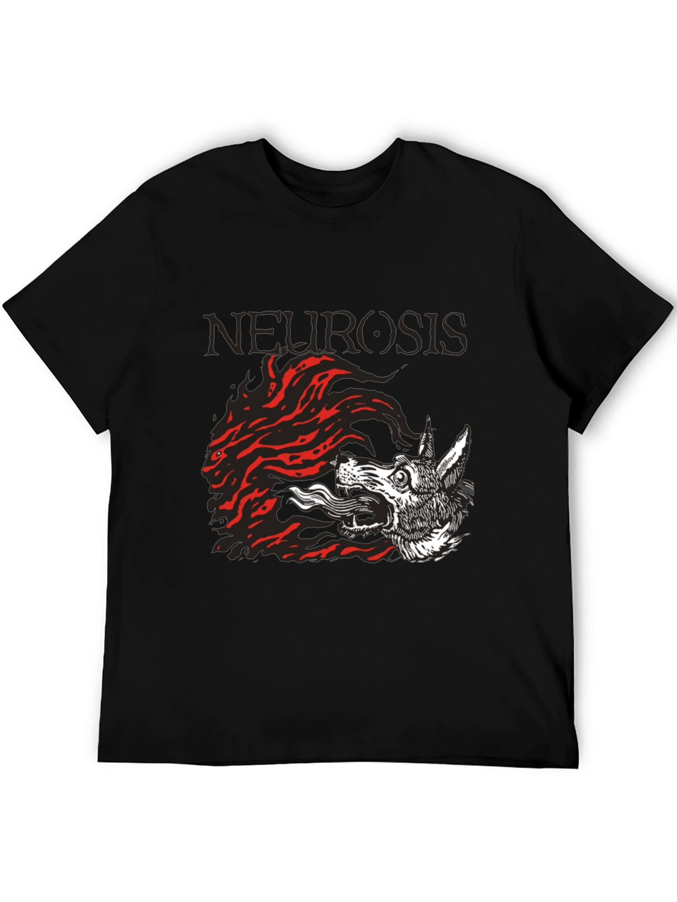 Neurosis Band Wolf Graphic Black T-Shirt
