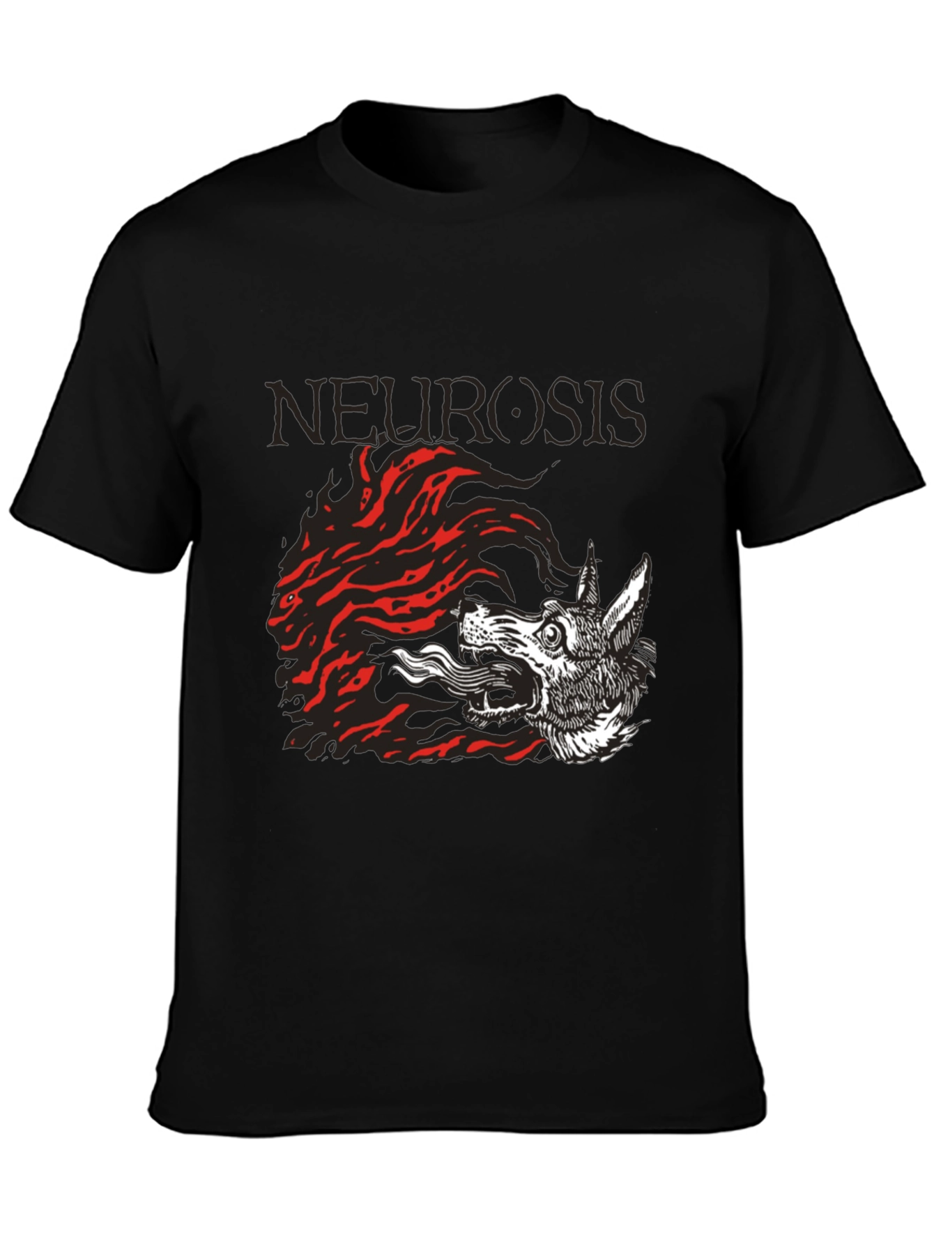 Neurosis Band Wolf Graphic Black T-Shirt