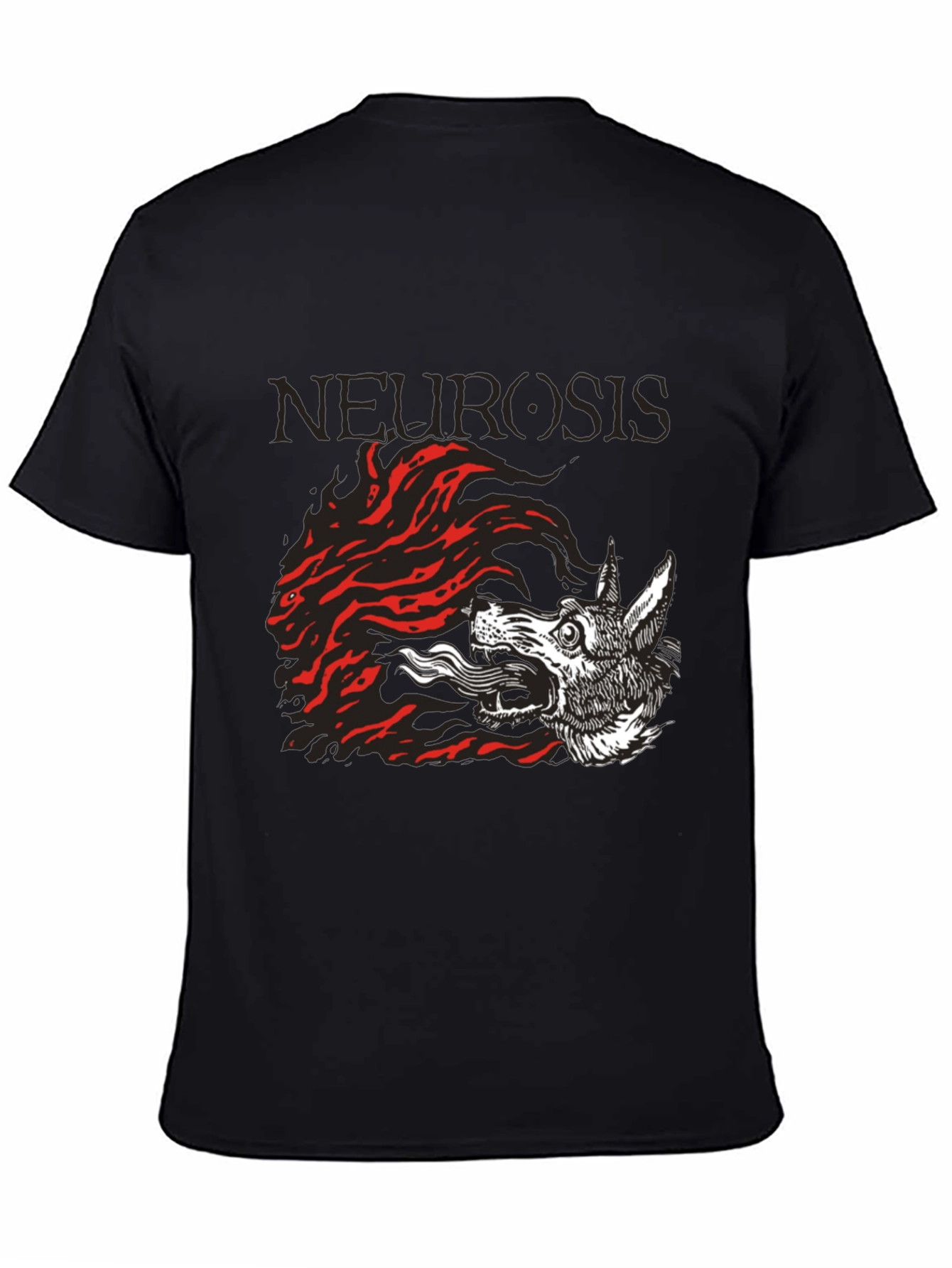 Neurosis Band Wolf Graphic Black T-Shirt