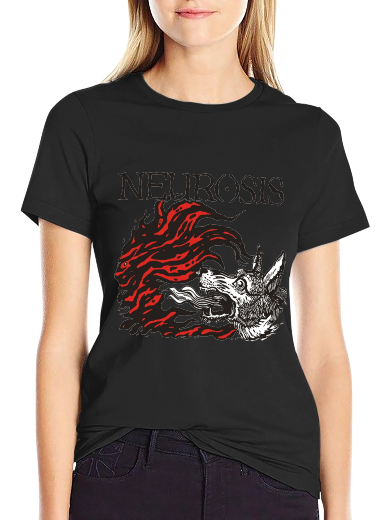 Neurosis Band Wolf Graphic Black T-Shirt