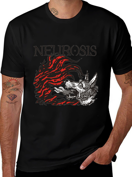 Neurosis Band Wolf Graphic Black T-Shirt