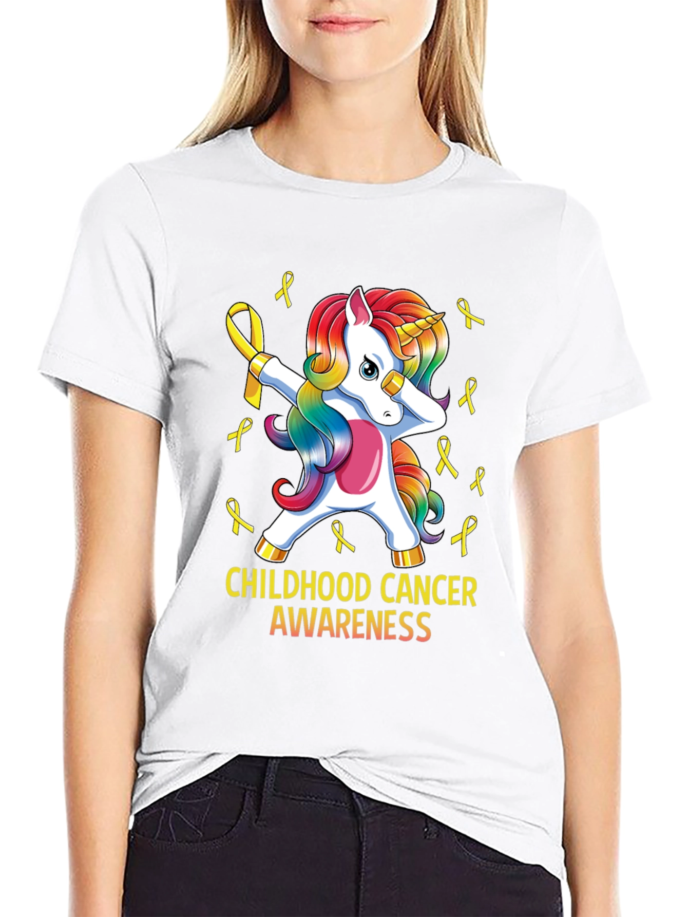 Childhood Cancer Awareness Unicorn T-Shirt