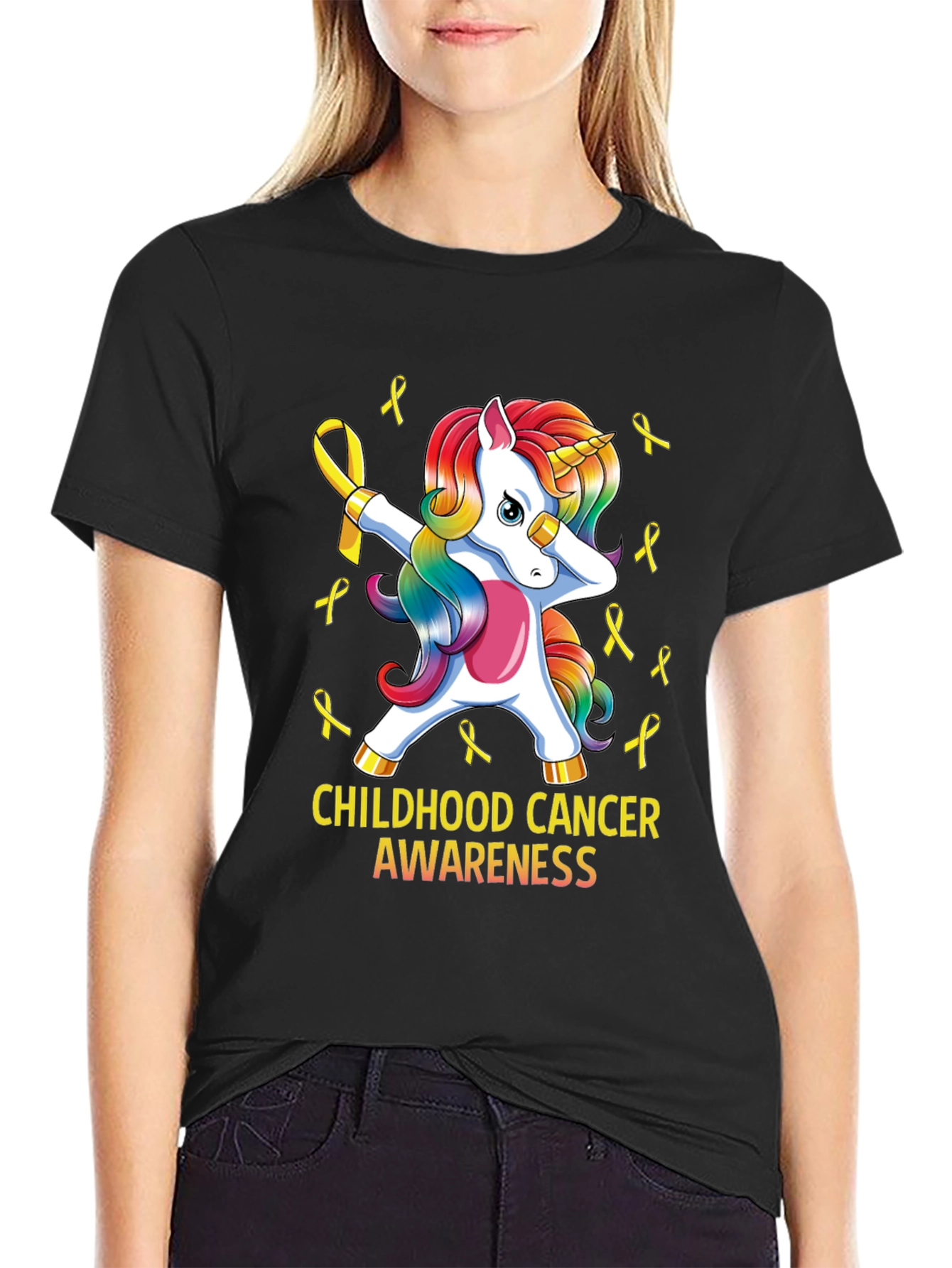 Childhood Cancer Awareness Unicorn T-Shirt