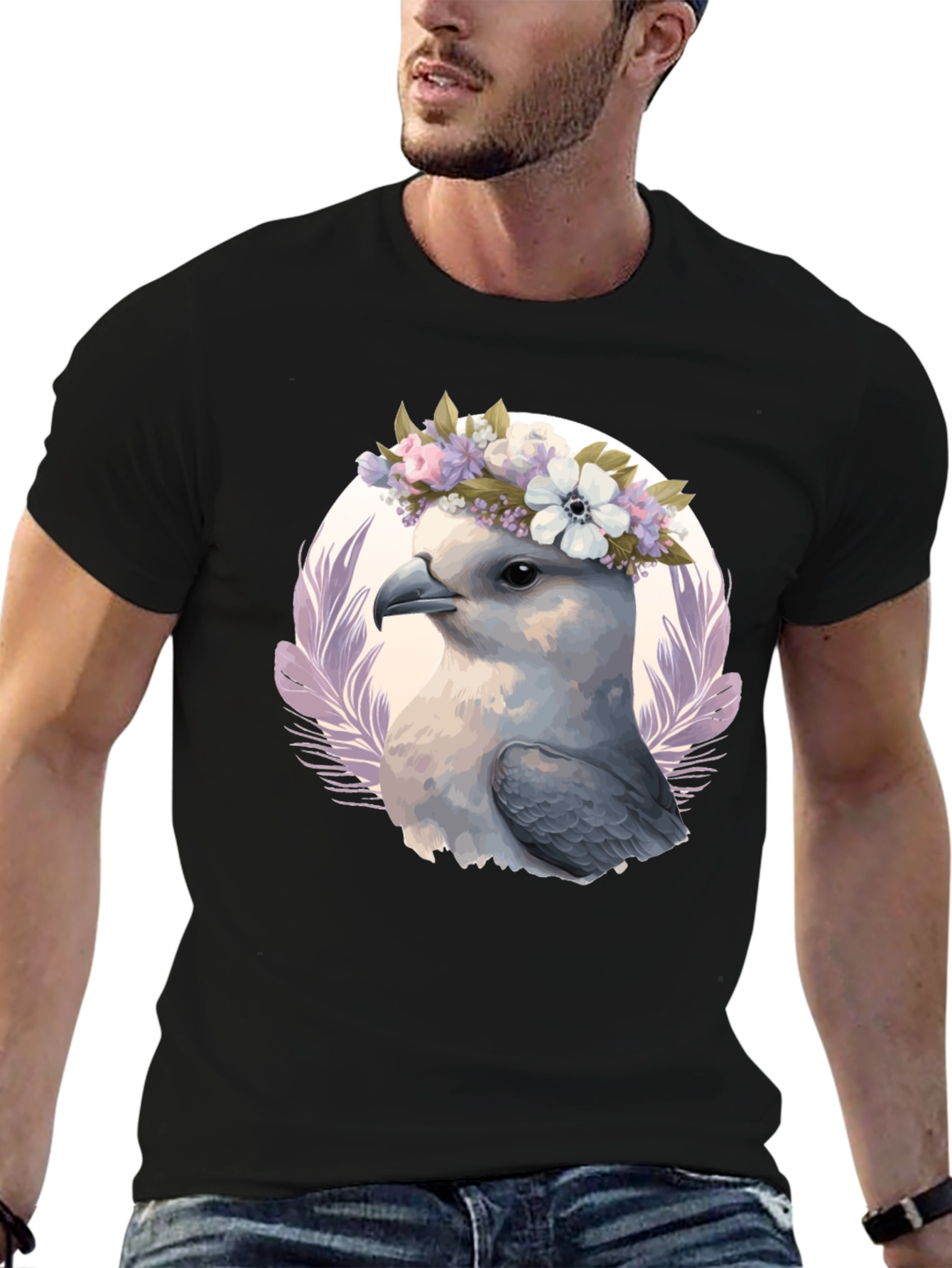 Bird with Flower Crown Graphic Tee