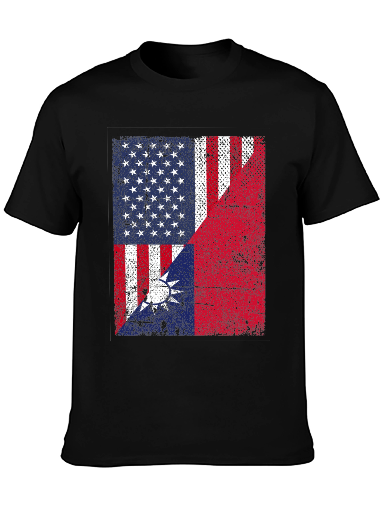 USA Taiwan Flag Graphic T-Shirt