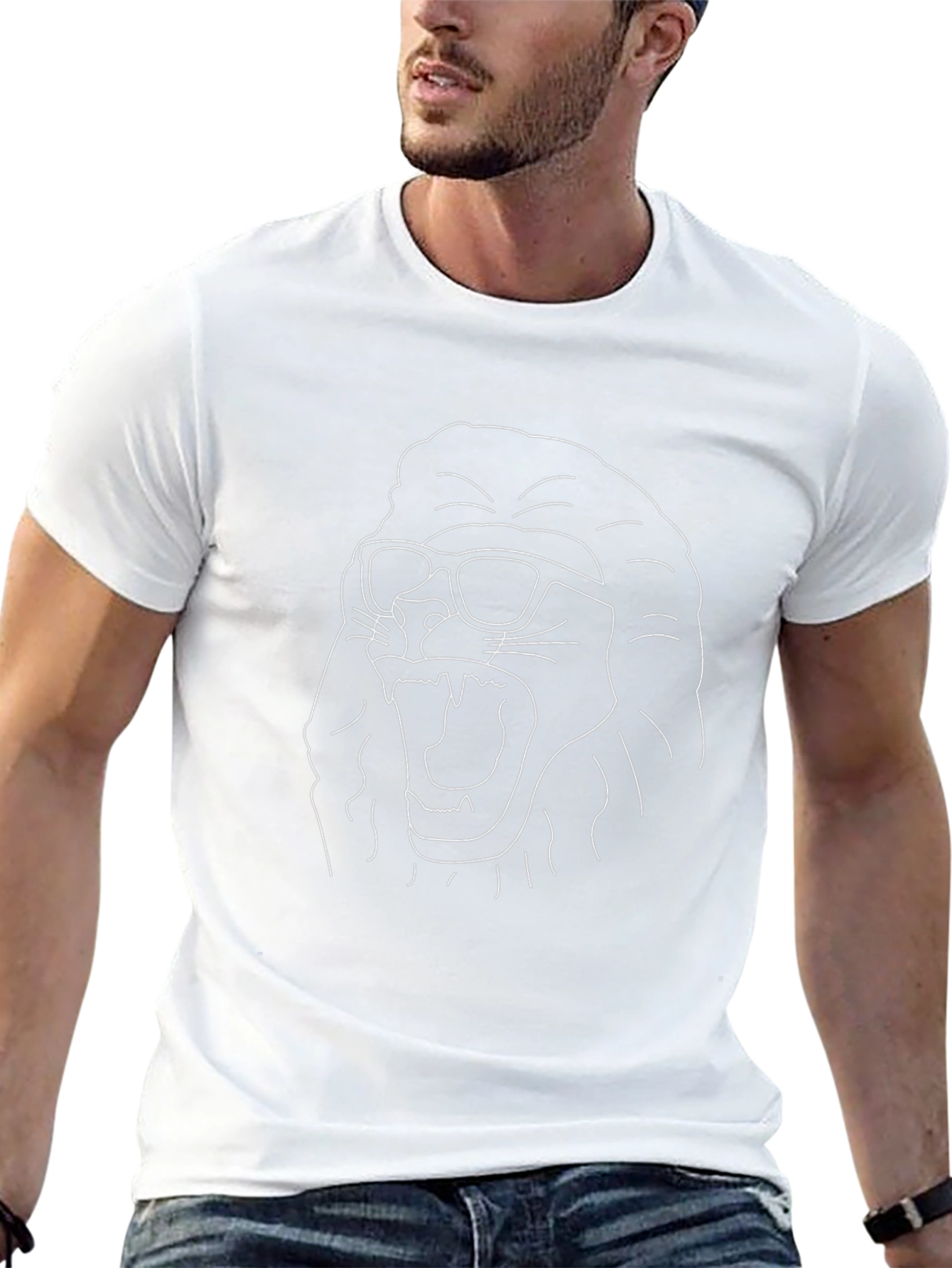 Cool Lion Graphic Print Black T-Shirt