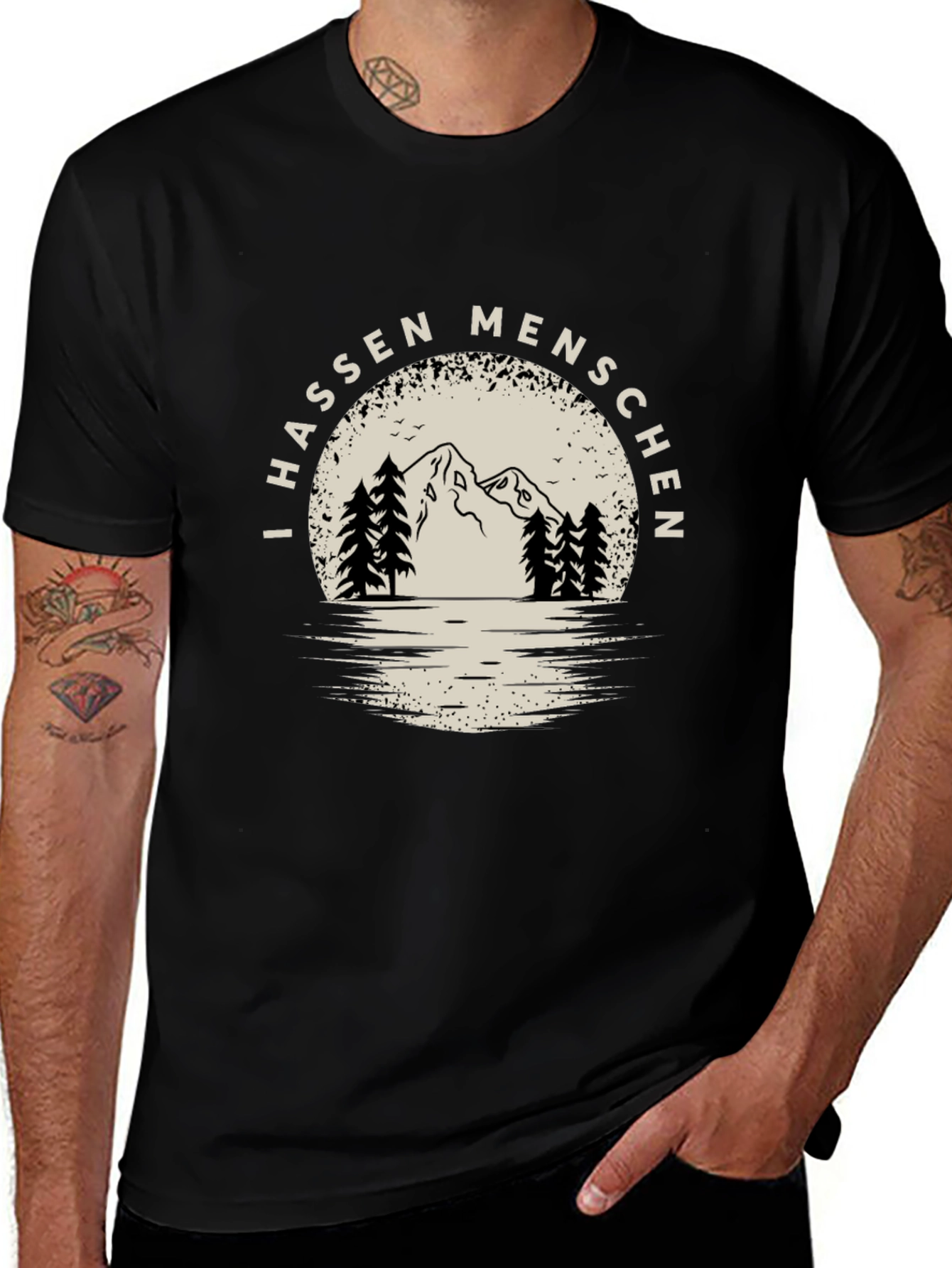 I Hassen Menschen T-Shirt - Outdoor Mountain Design
