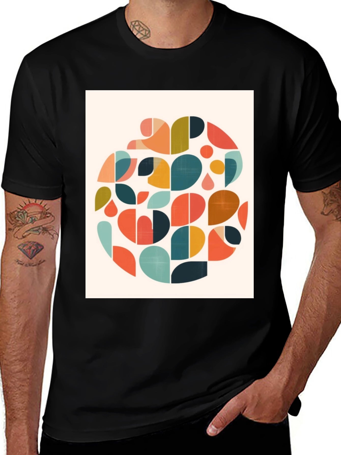 Abstract Geometric T-Shirt - Retro Style