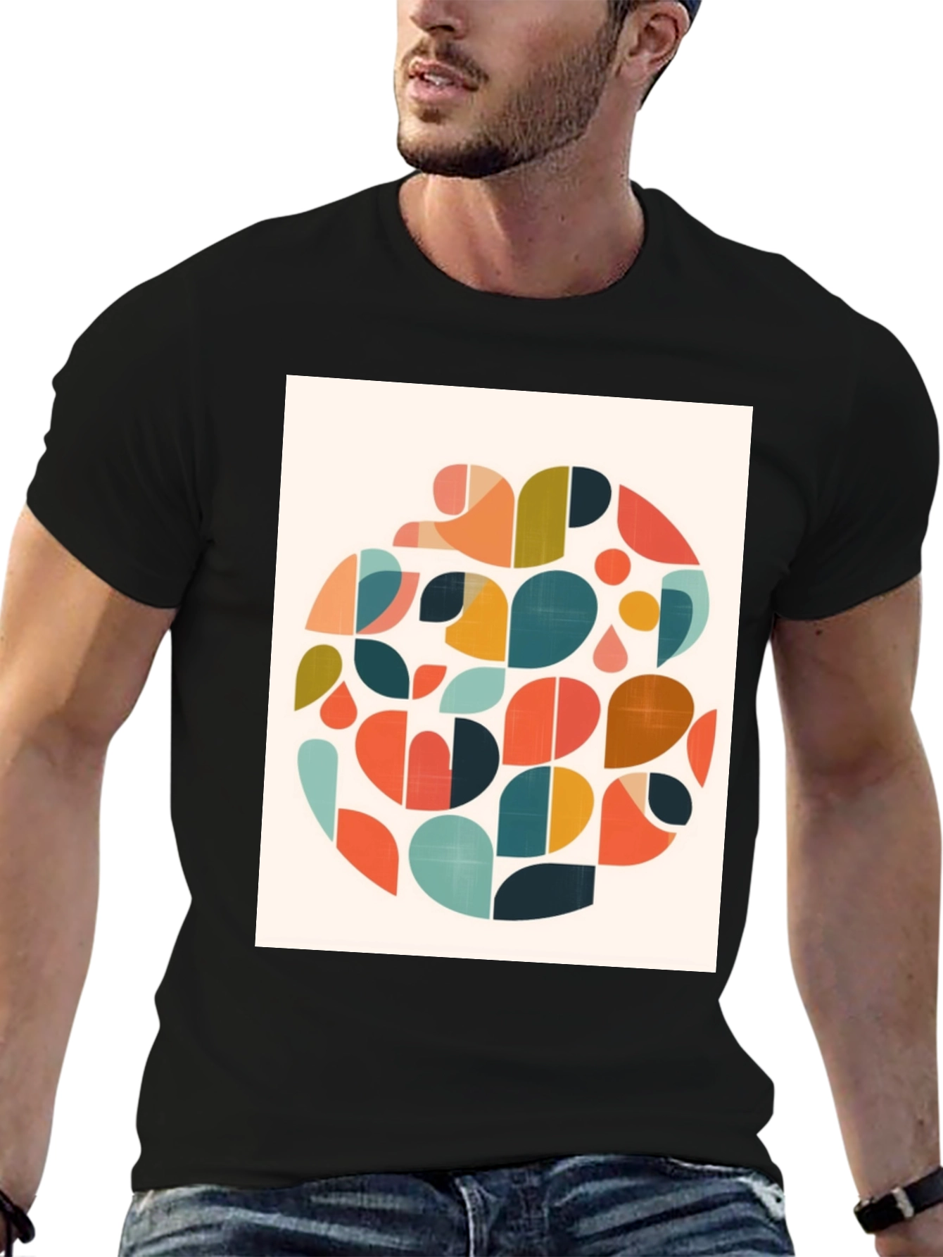 Abstract Geometric T-Shirt - Retro Style