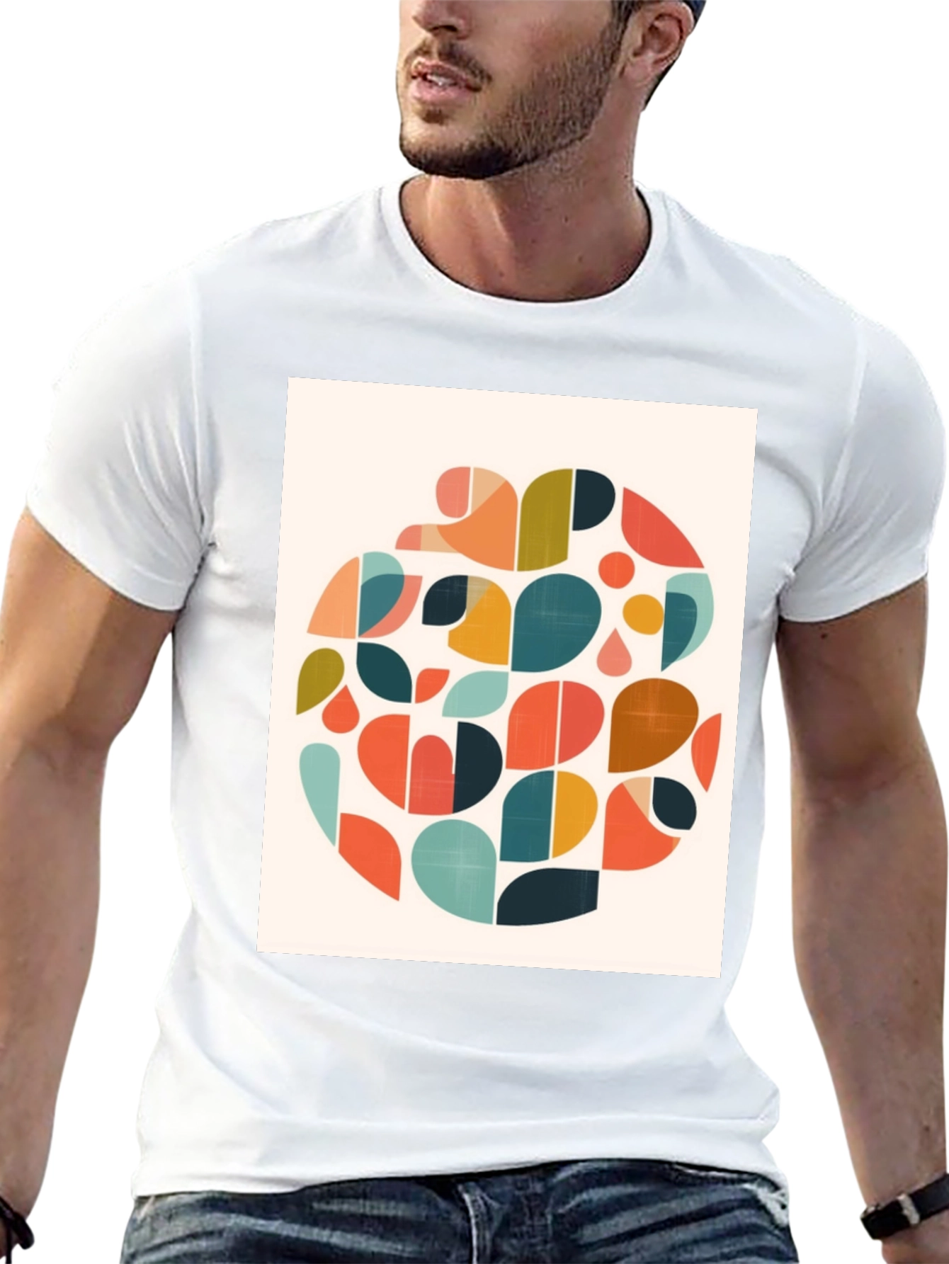Abstract Geometric T-Shirt - Retro Style