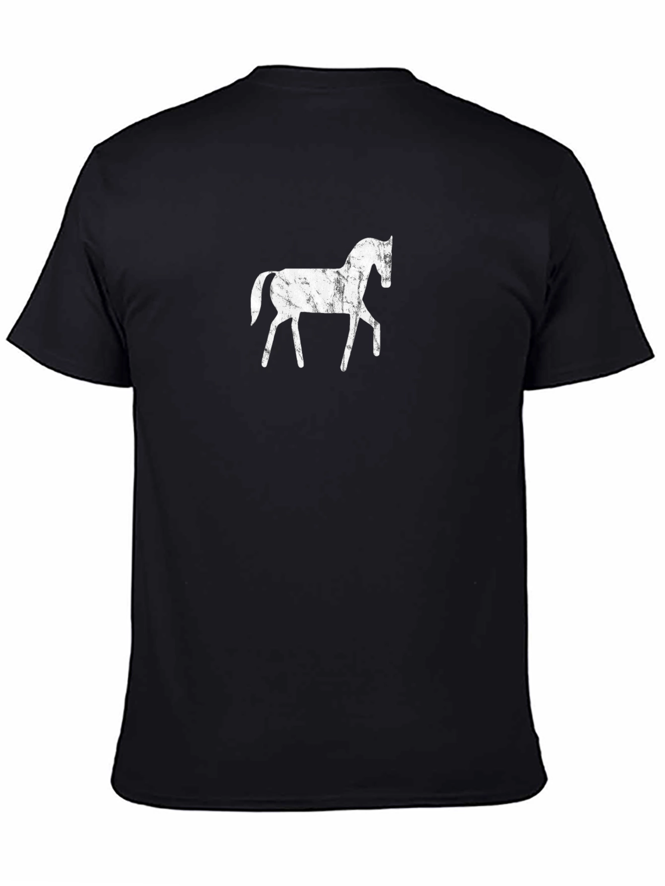 Distressed Horse Graphic Black T-Shirt