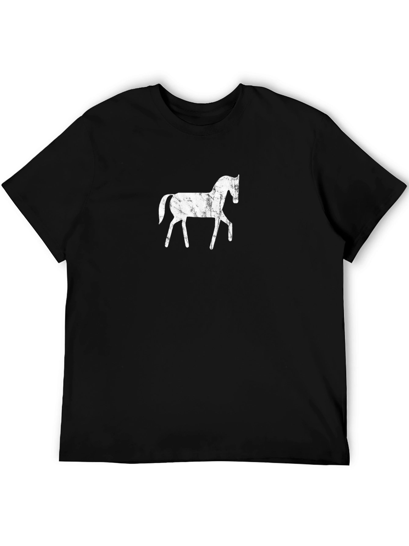 Distressed Horse Graphic Black T-Shirt