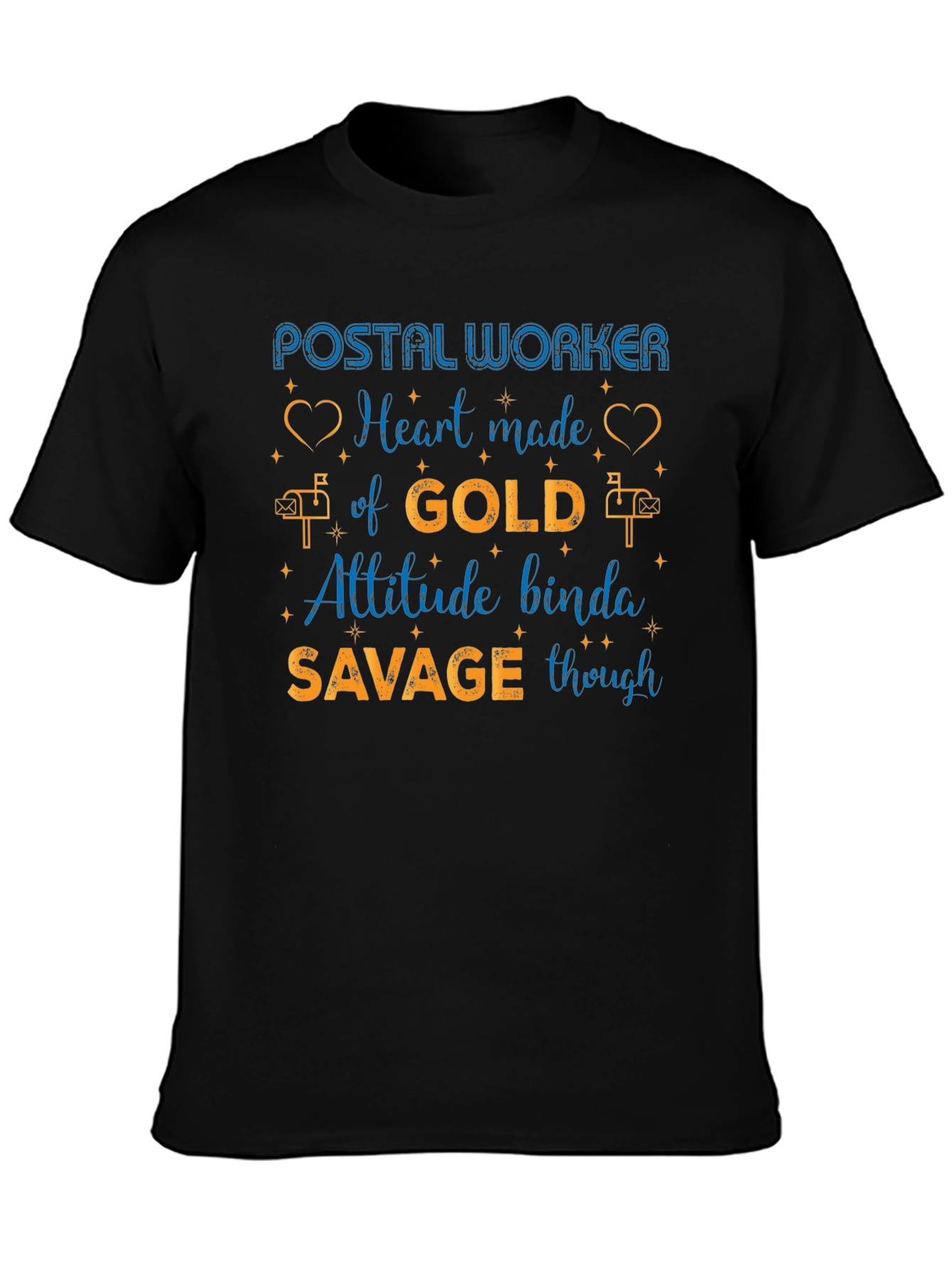 Postal Worker Heart of Gold Mens Graphic Tee