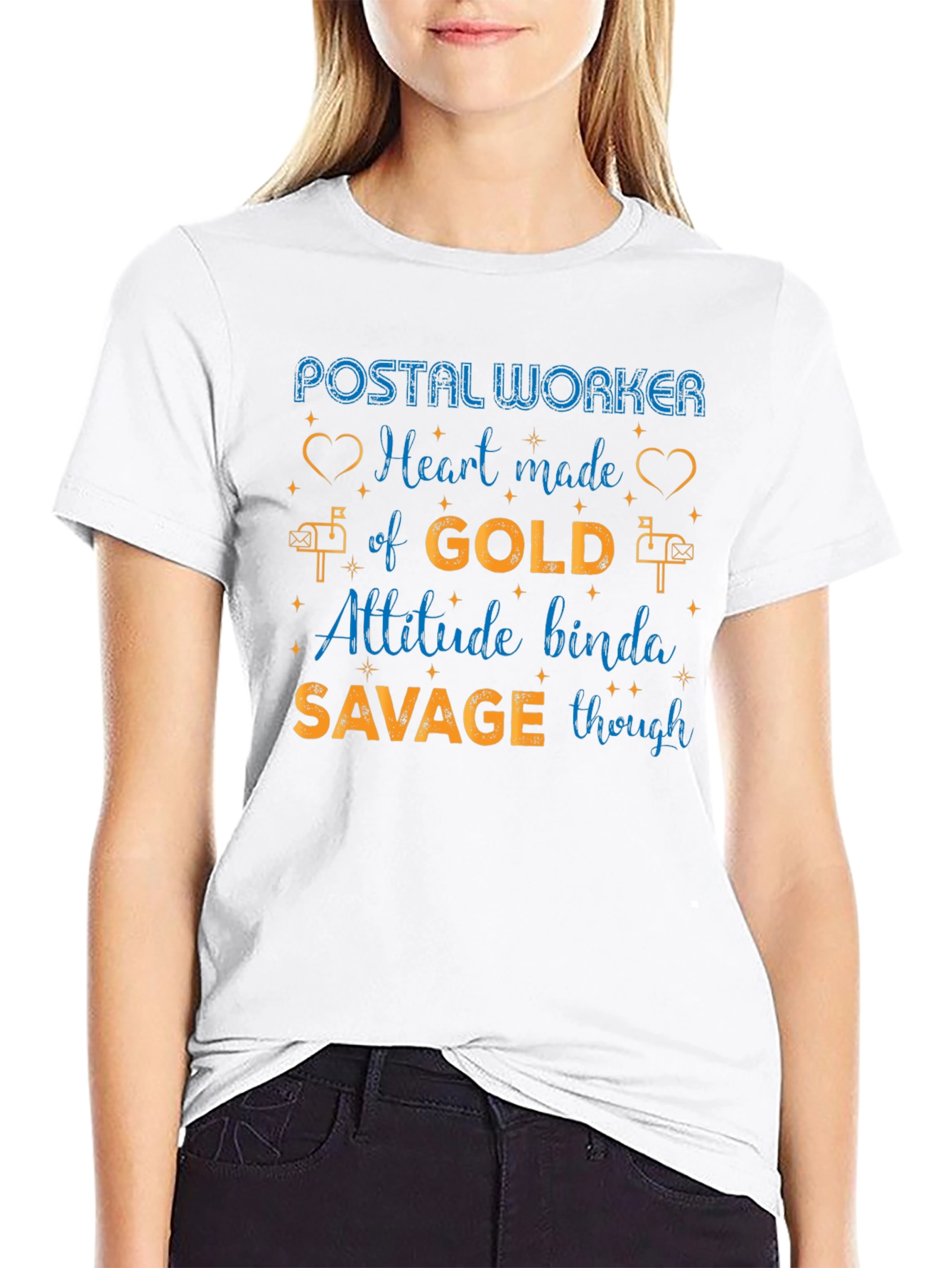 Postal Worker Heart of Gold Mens Graphic Tee