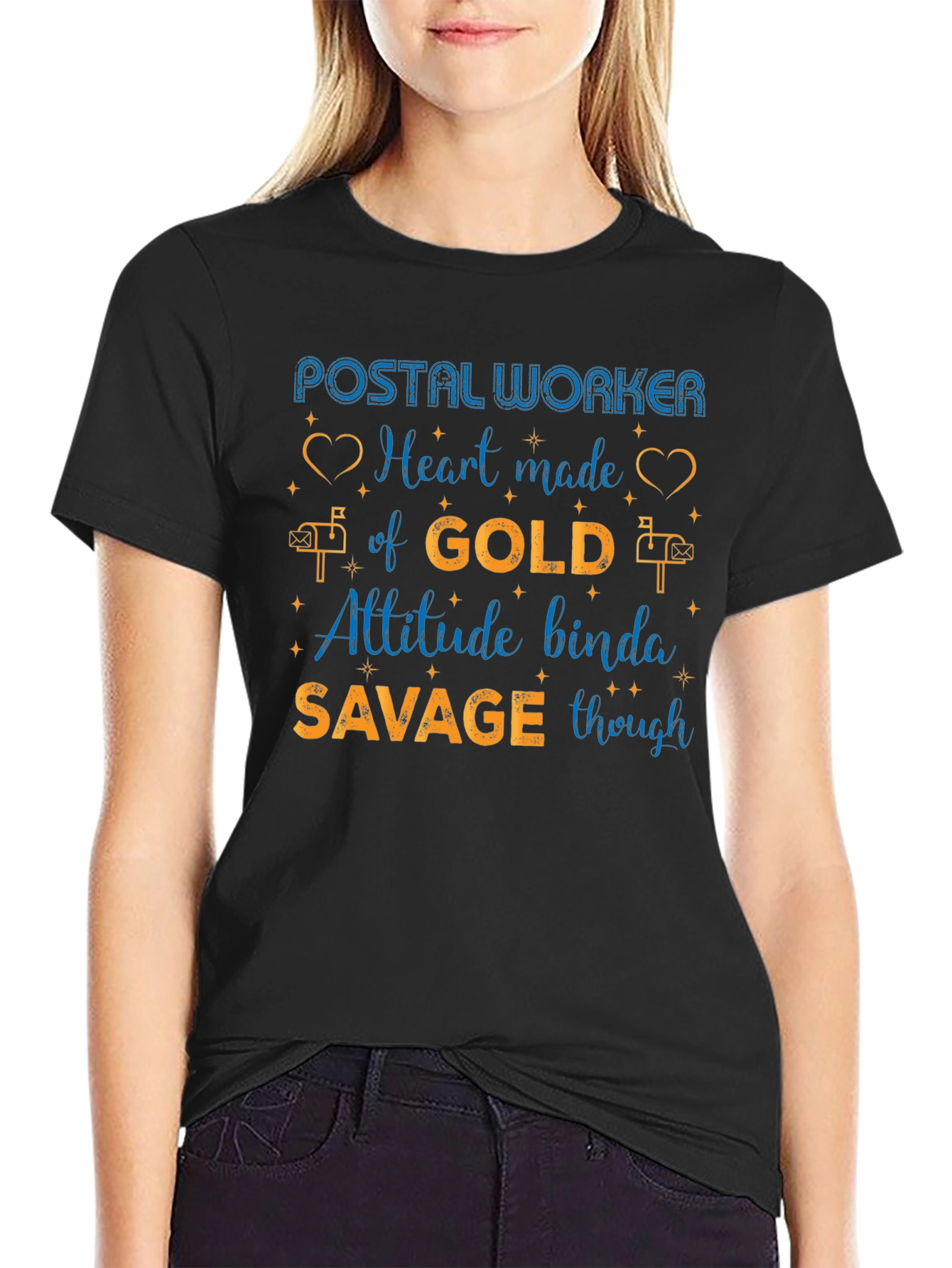 Postal Worker Heart of Gold Mens Graphic Tee