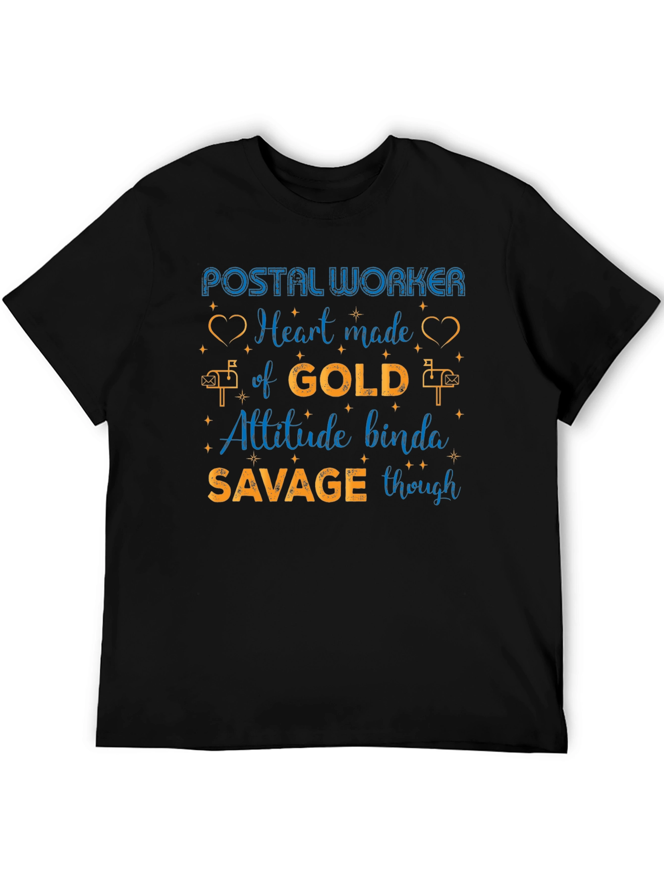 Postal Worker Heart of Gold Mens Graphic Tee