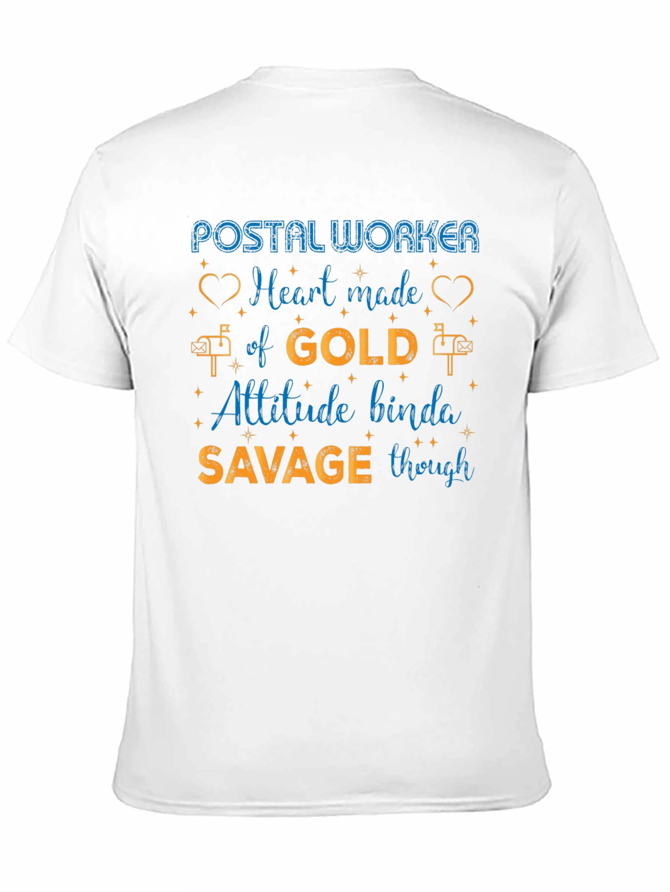 Postal Worker Heart of Gold Mens Graphic Tee
