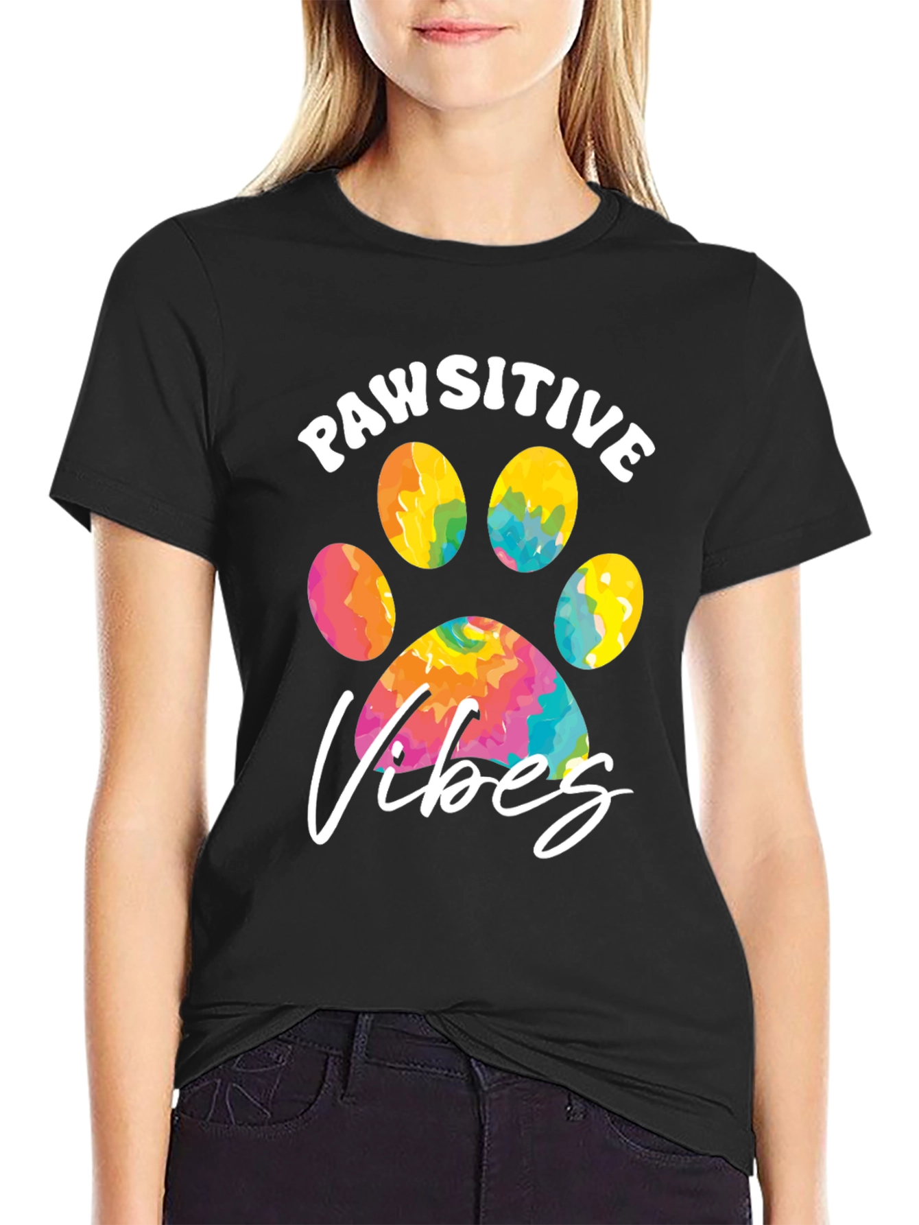 Pawsitive Vibes Graphic Tee - Trendy Dog Lover Shirt