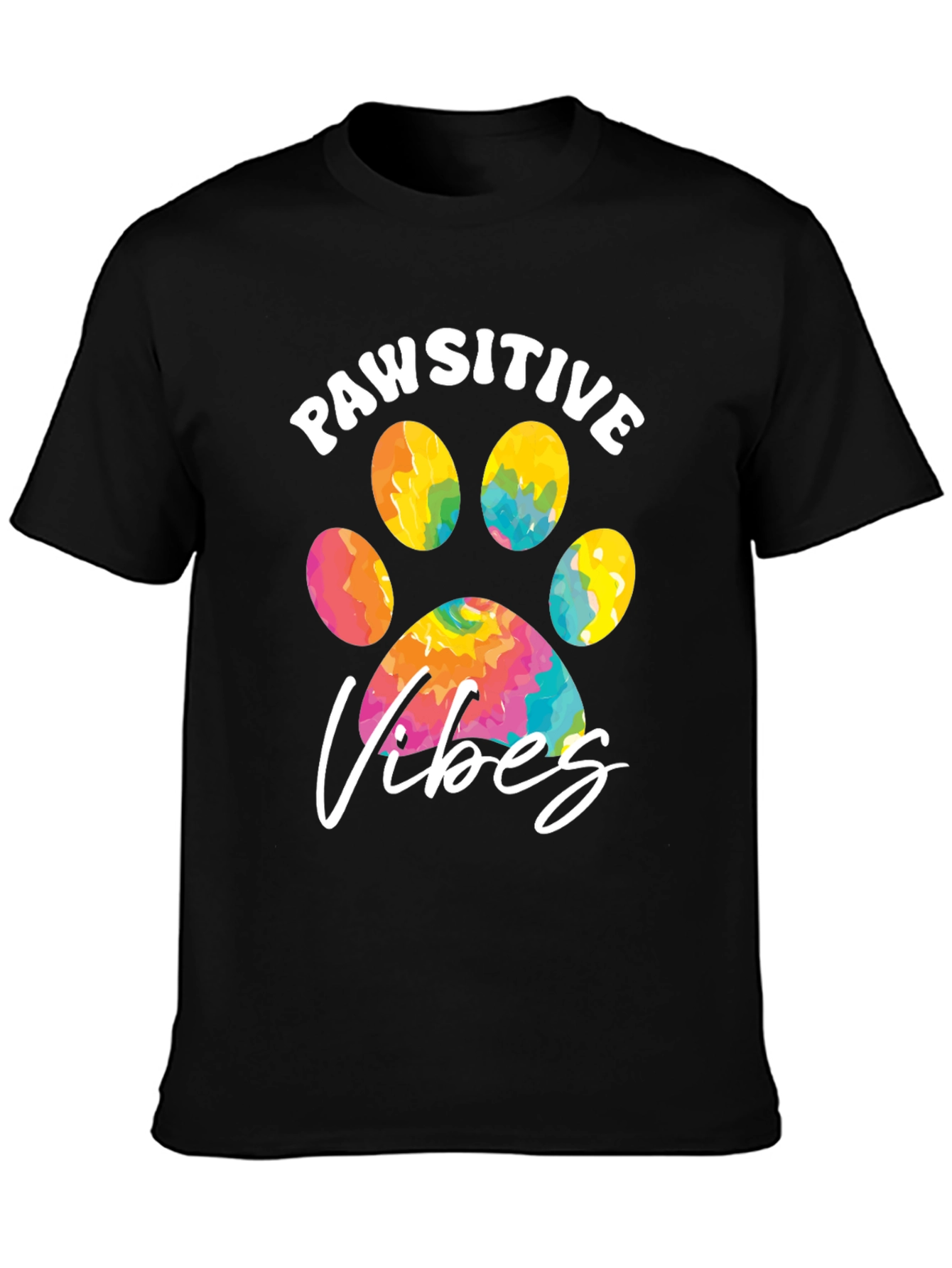 Pawsitive Vibes Graphic Tee - Trendy Dog Lover Shirt