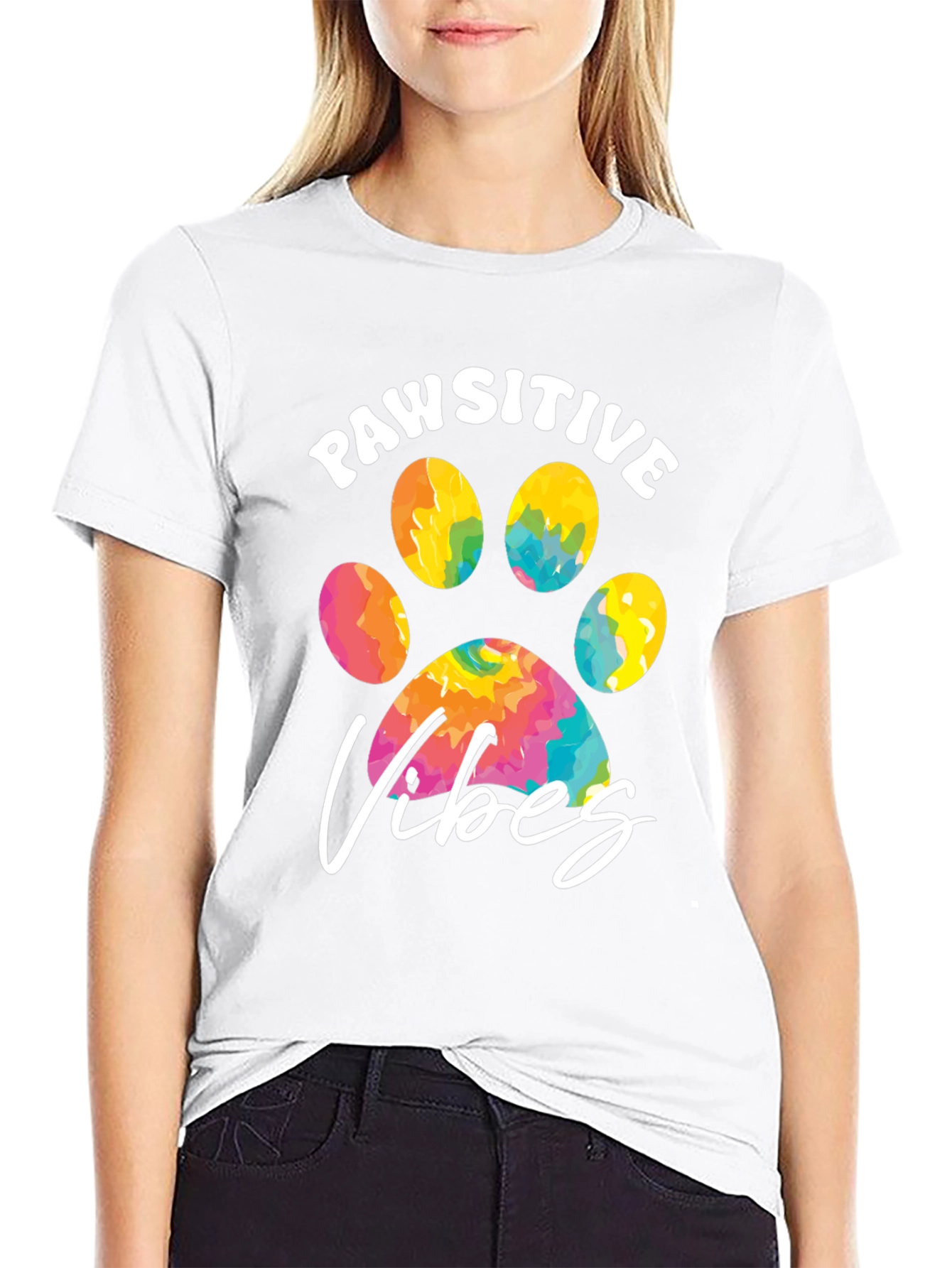 Pawsitive Vibes Graphic Tee - Trendy Dog Lover Shirt