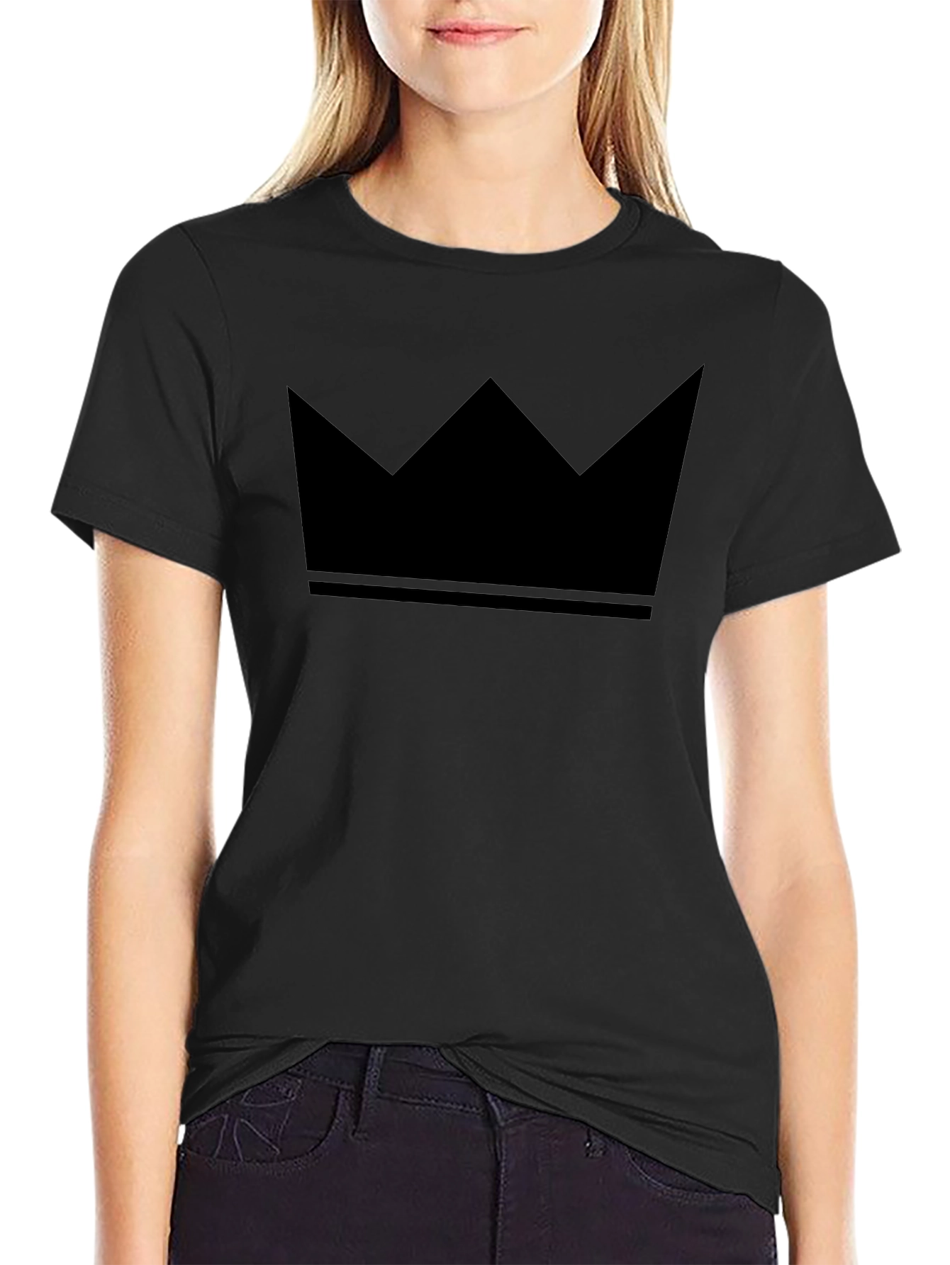Bold Black Crown Graphic Tee - Stylish Statement Shirt