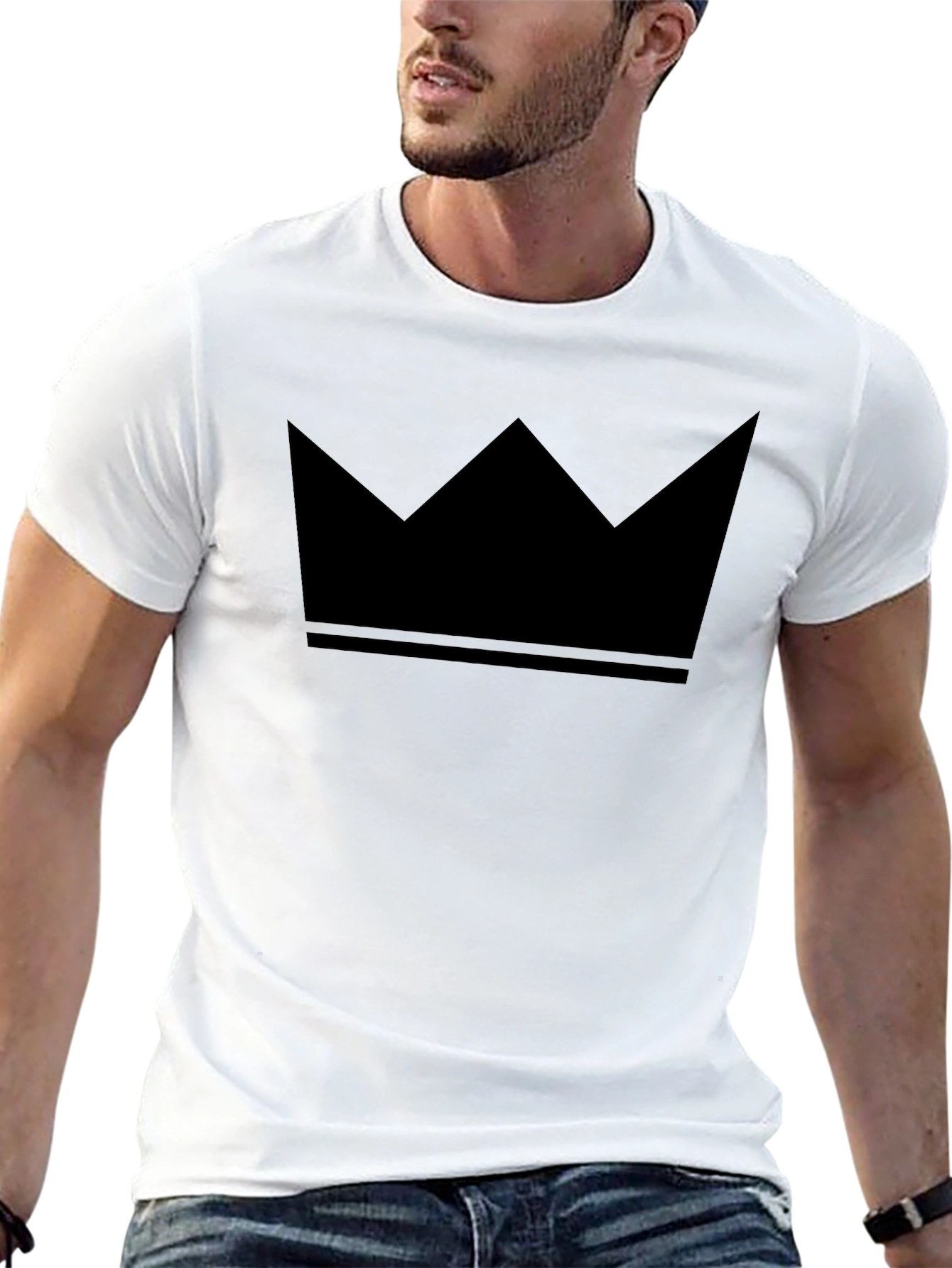 Bold Black Crown Graphic Tee - Stylish Statement Shirt