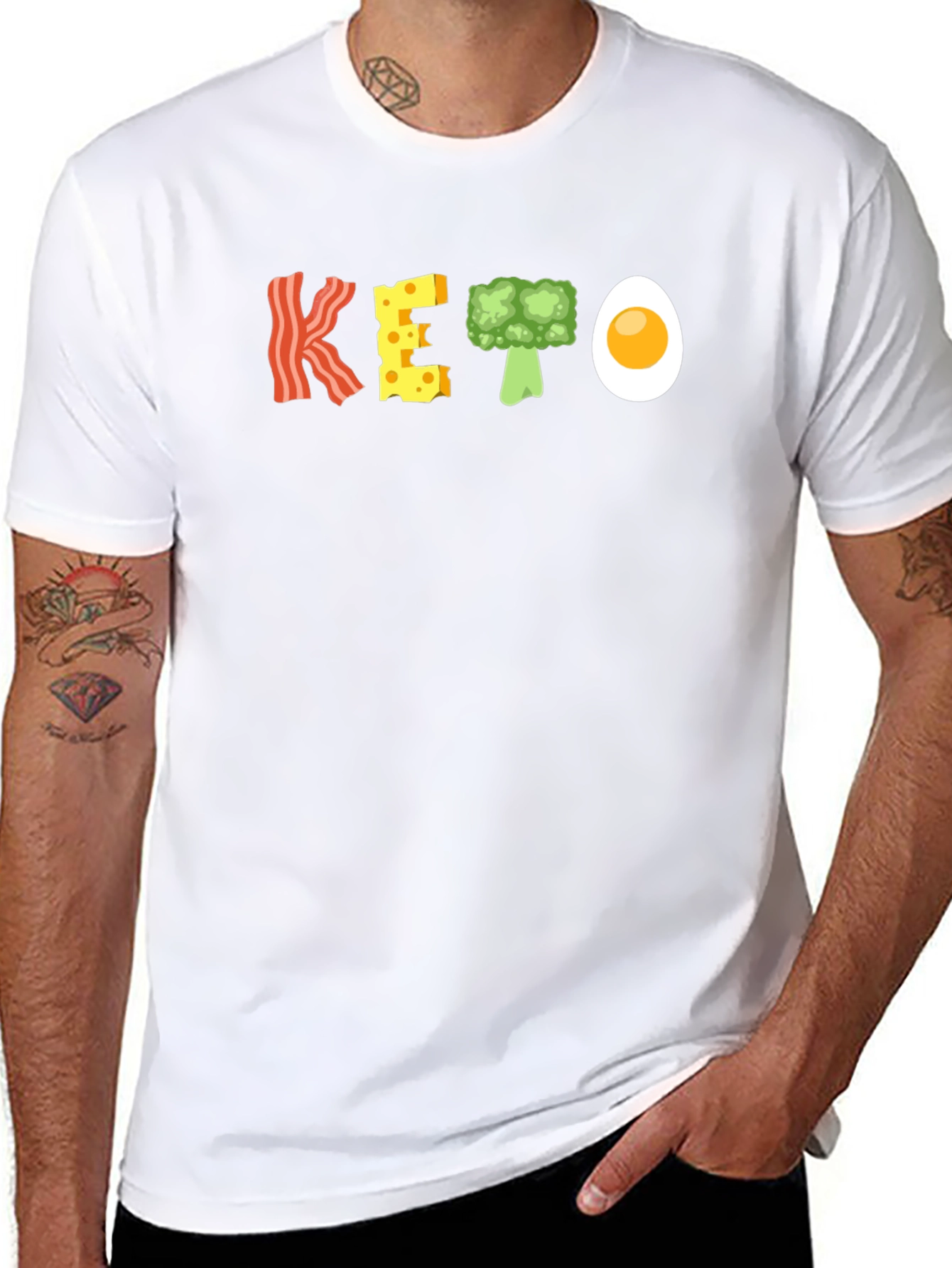Keto Diet T-Shirt Bacon Cheese Broccoli Egg