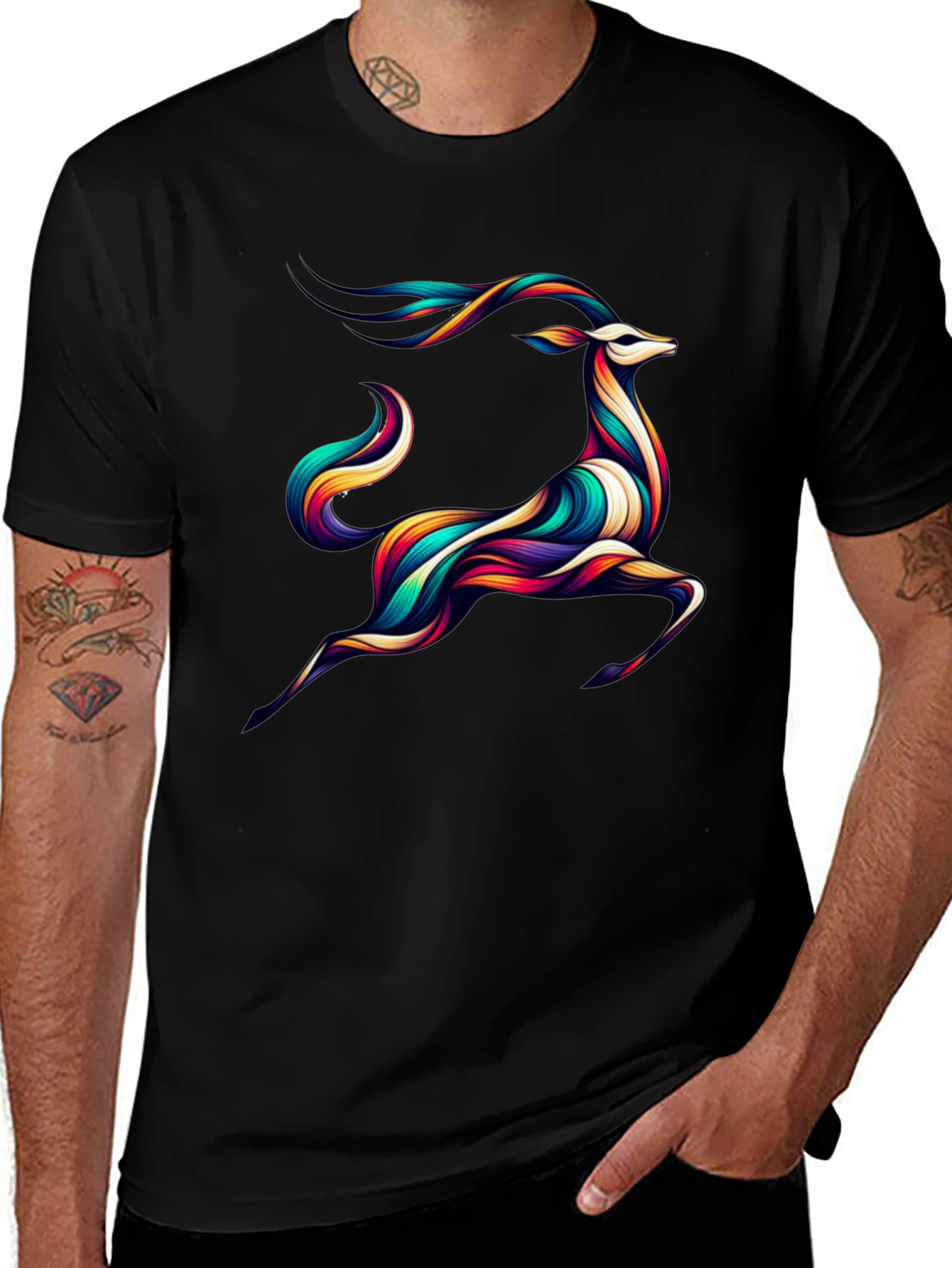 Colorful Deer Graphic Tee