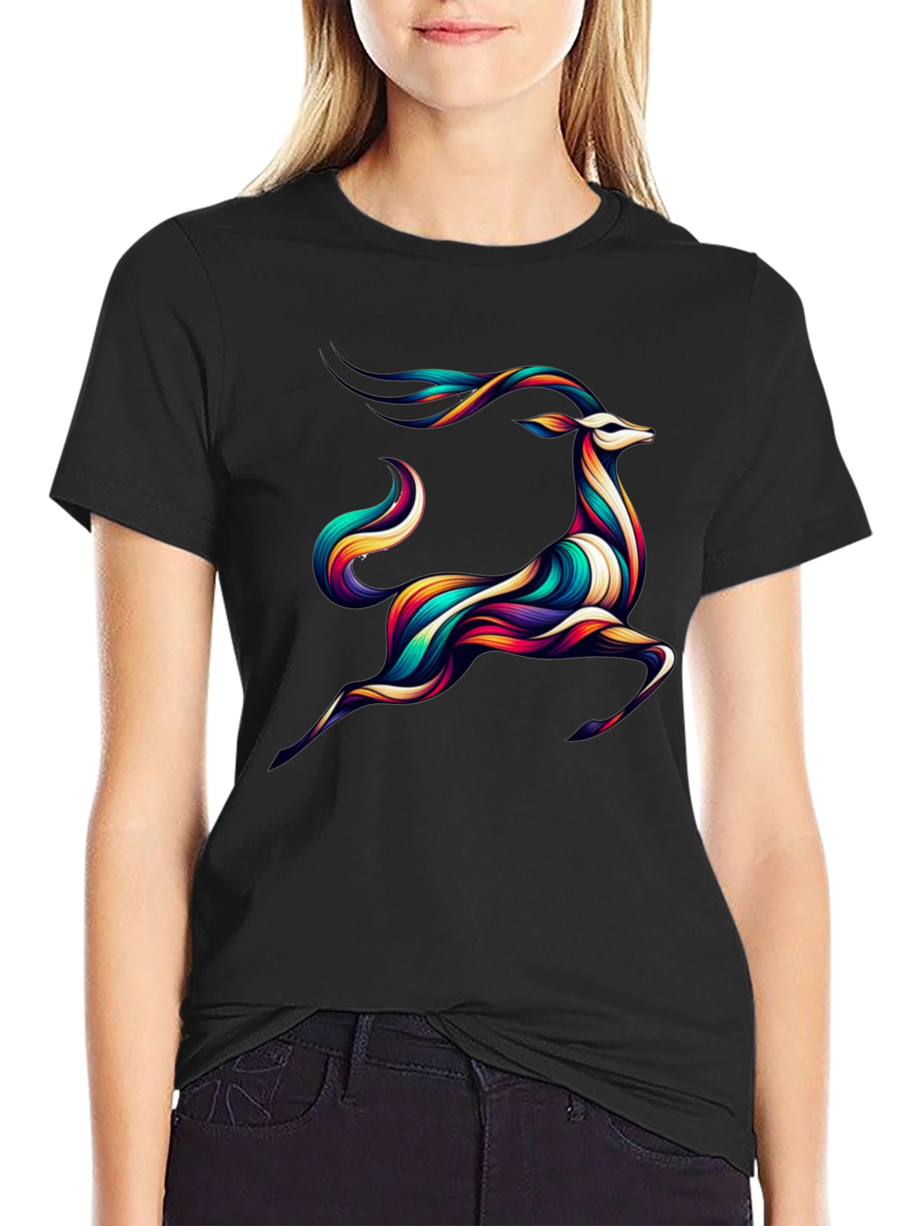 Colorful Deer Graphic Tee
