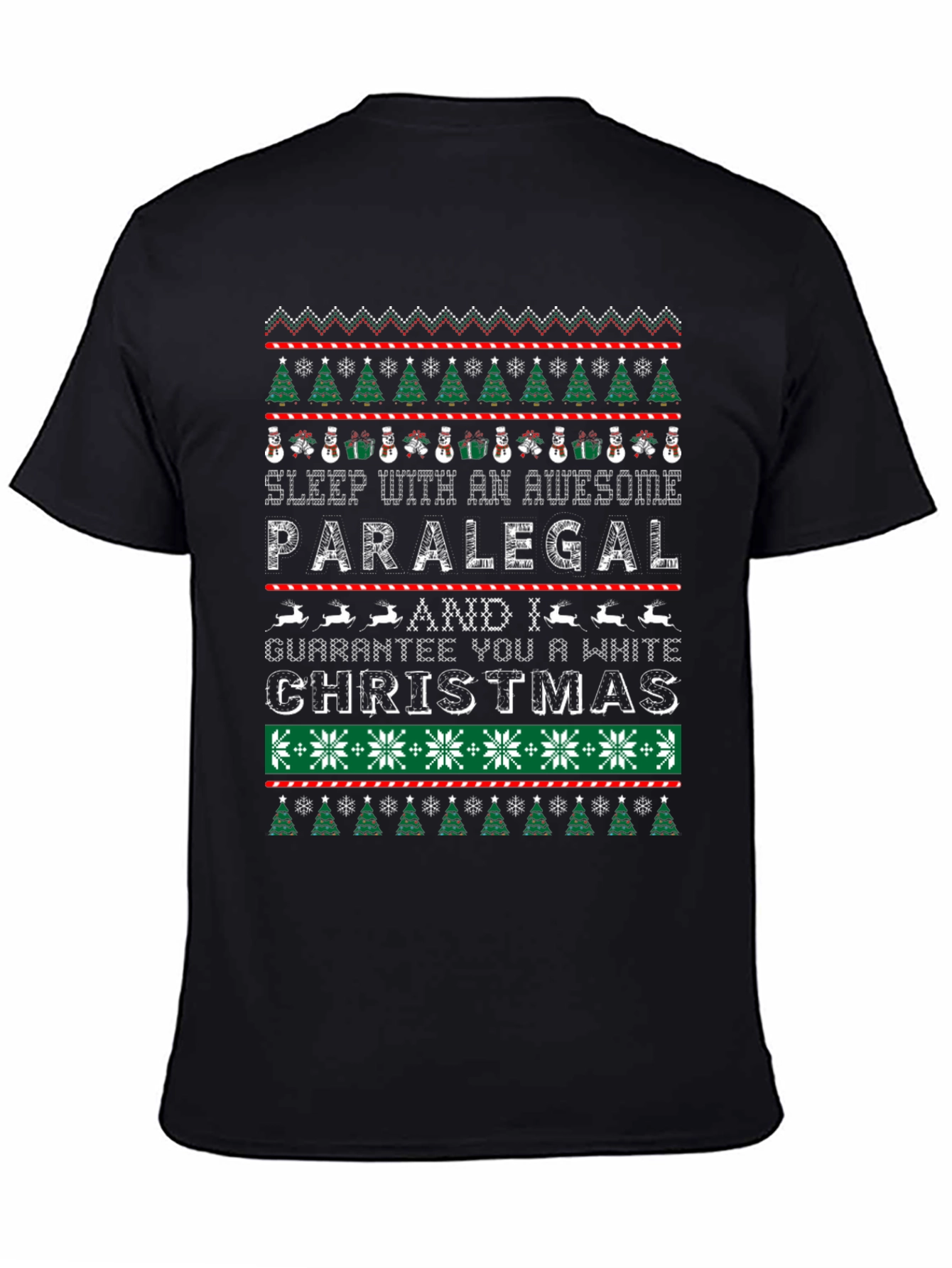 Awesome Paralegal White Christmas Ugly Sweater Style T-Shirt
