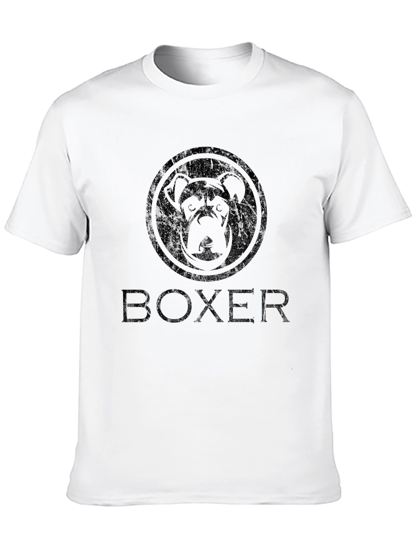 Mens Black Boxer Dog Graphic T-Shirt
