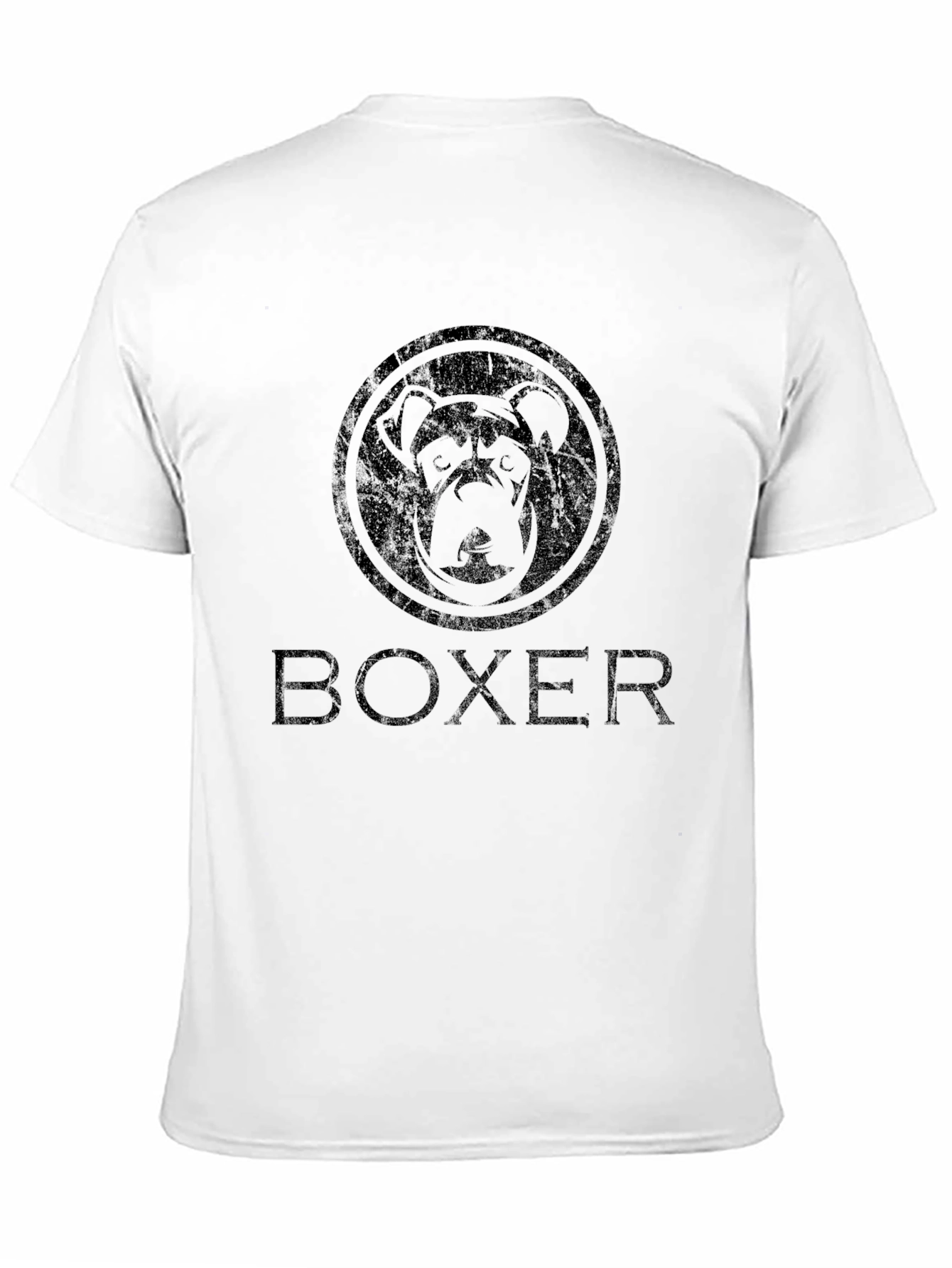 Mens Black Boxer Dog Graphic T-Shirt