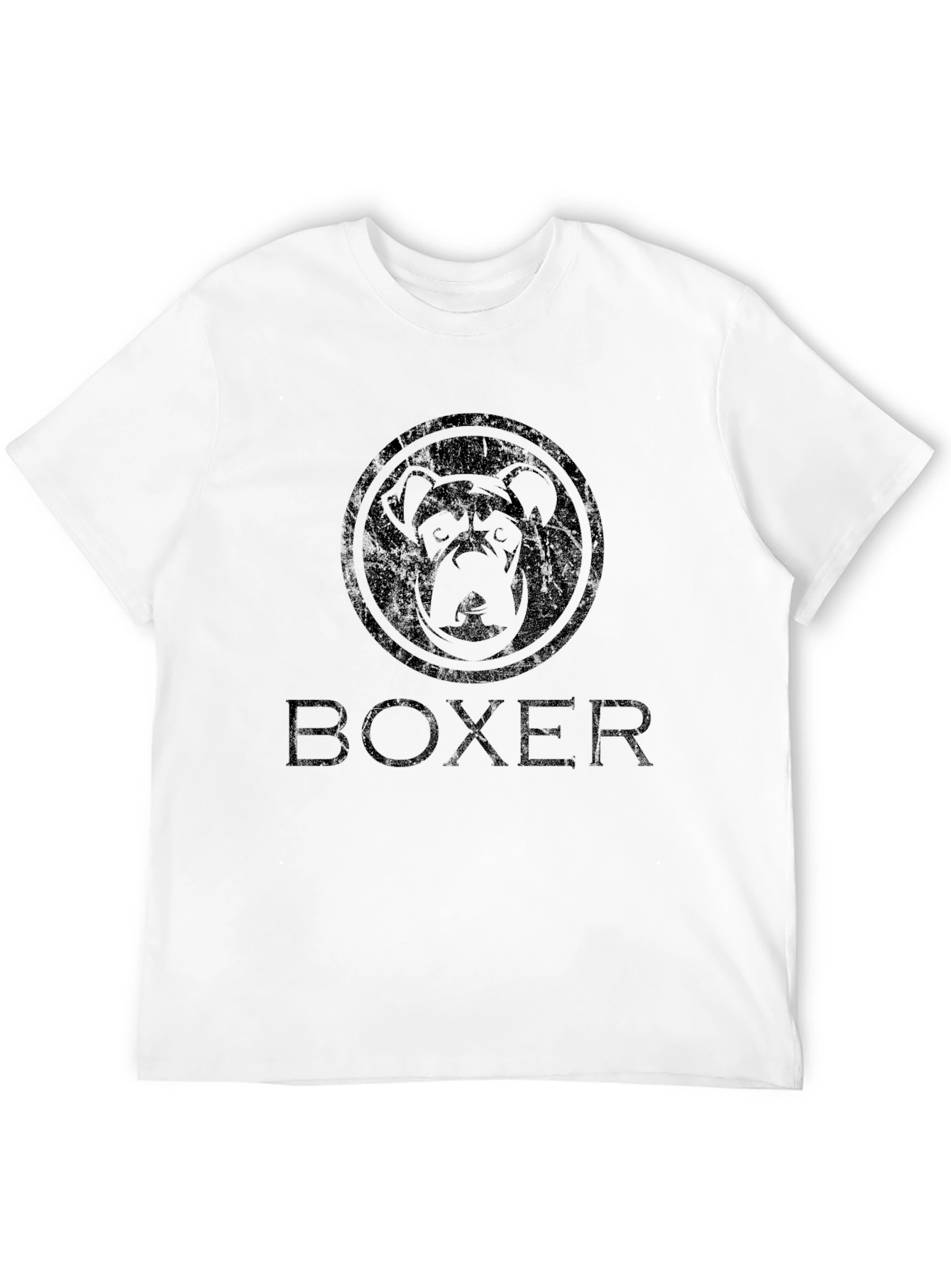 Mens Black Boxer Dog Graphic T-Shirt