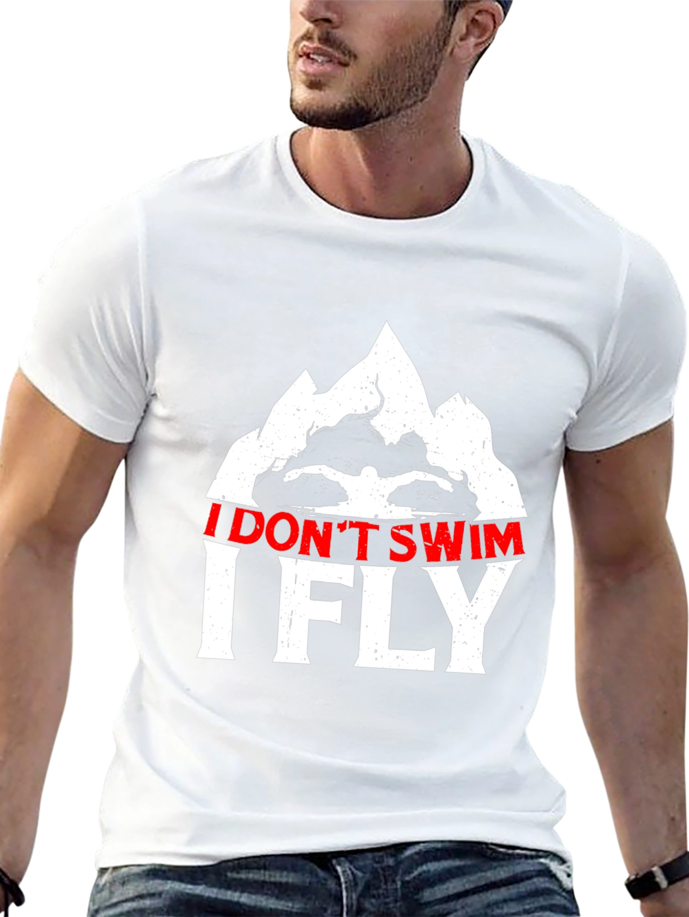 I Dont Swim I Fly Black Graphic Tee