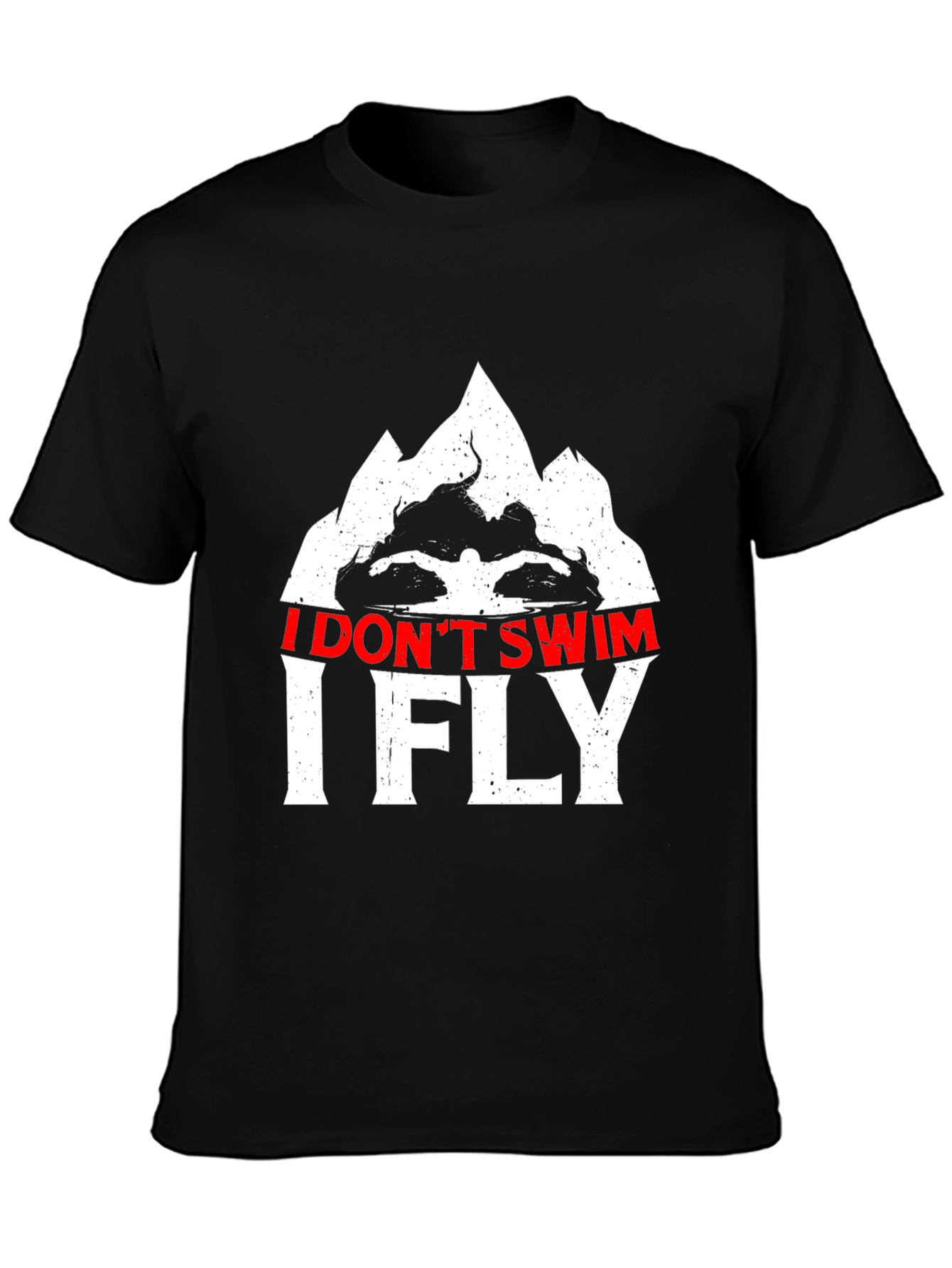 I Dont Swim I Fly Black Graphic Tee