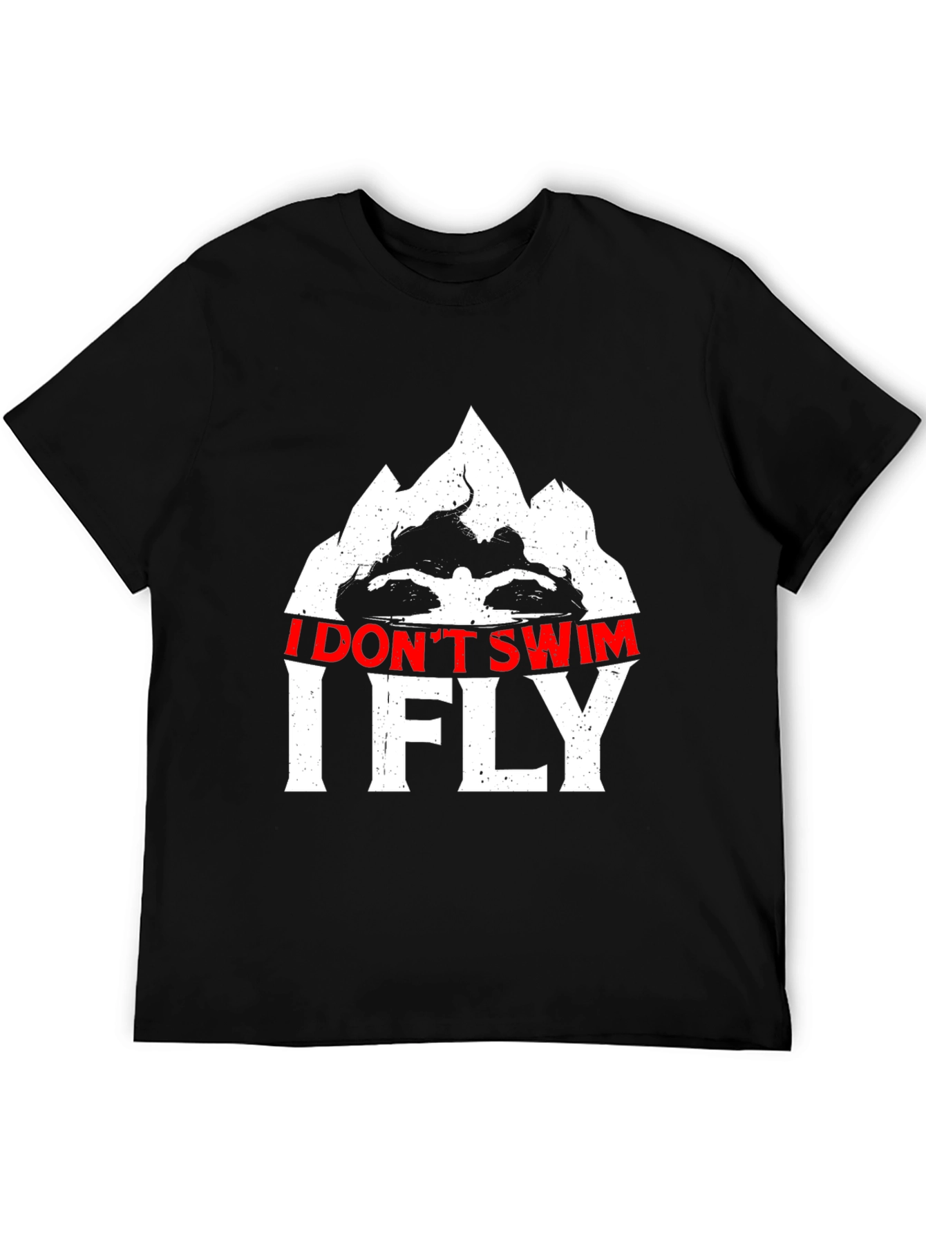 I Dont Swim I Fly Black Graphic Tee