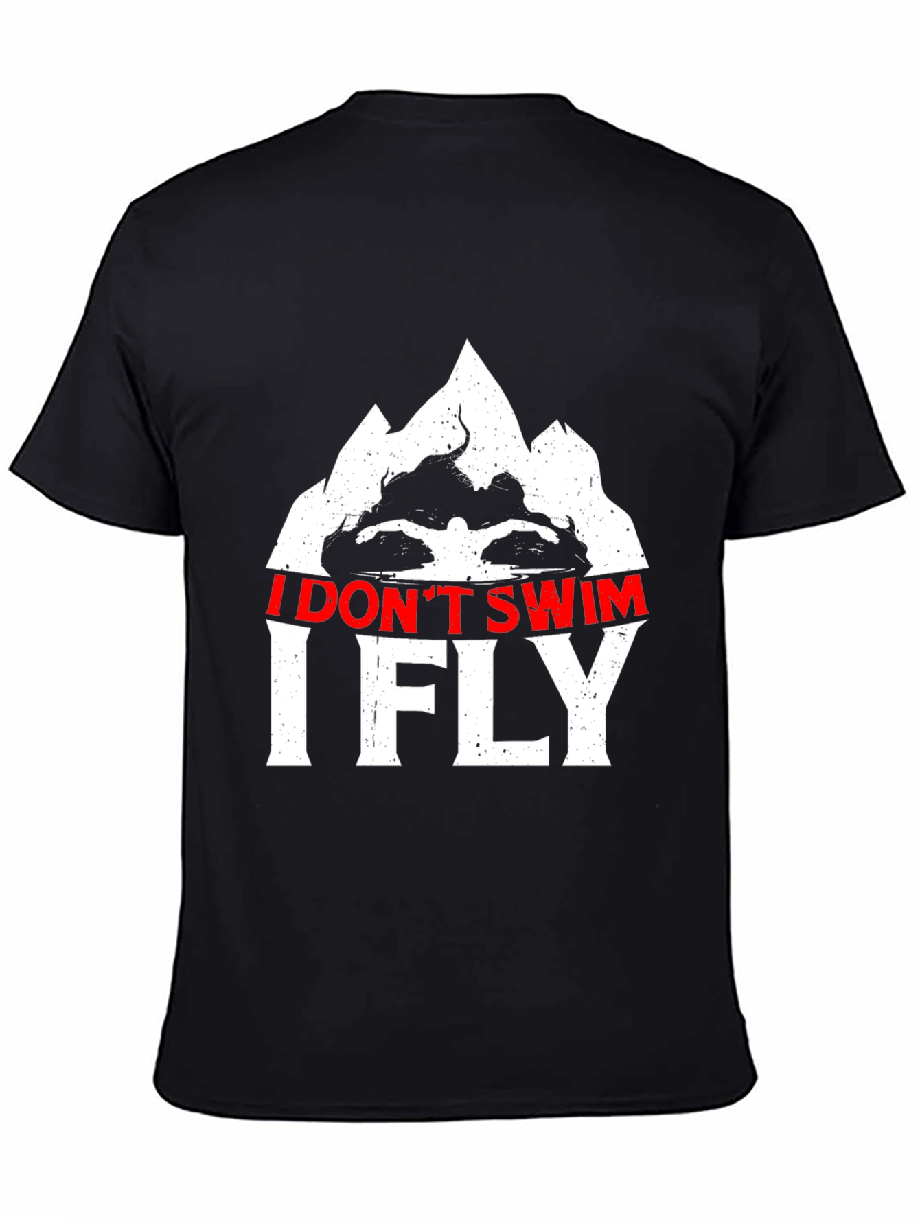 I Dont Swim I Fly Black Graphic Tee