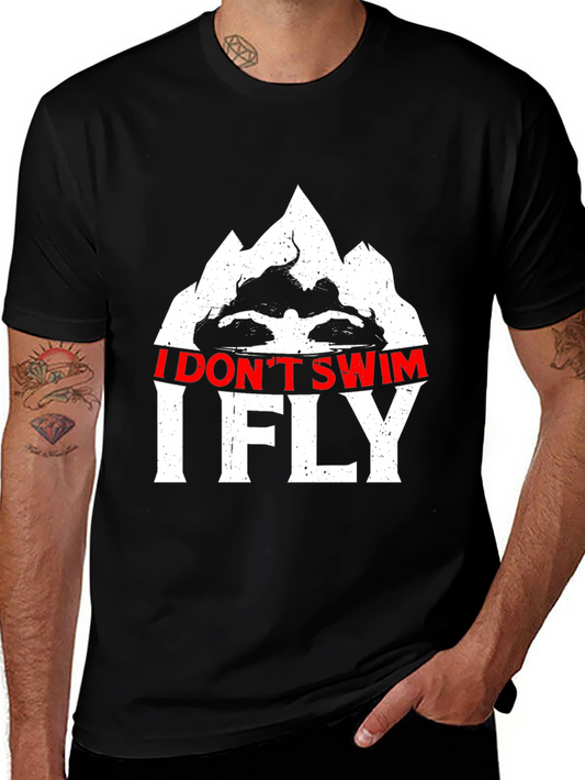 I Dont Swim I Fly Black Graphic Tee
