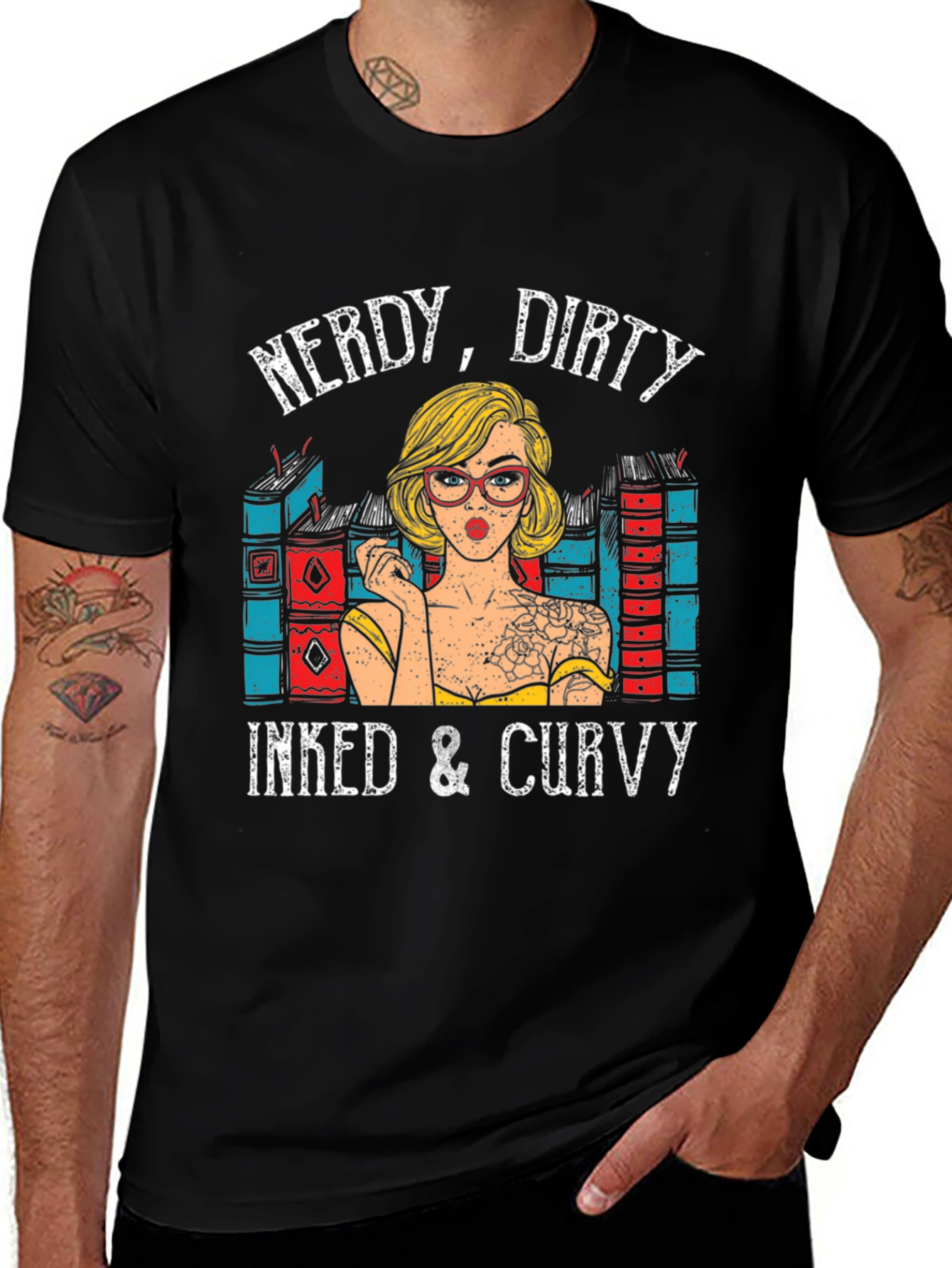 Nerdy Dirty Inked & Curvy Graphic T-Shirt