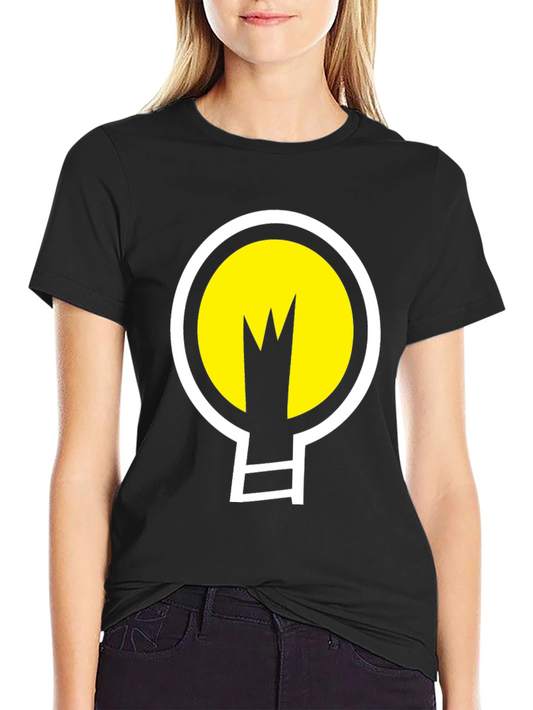Abstract Light Bulb Graphic Tee - Black