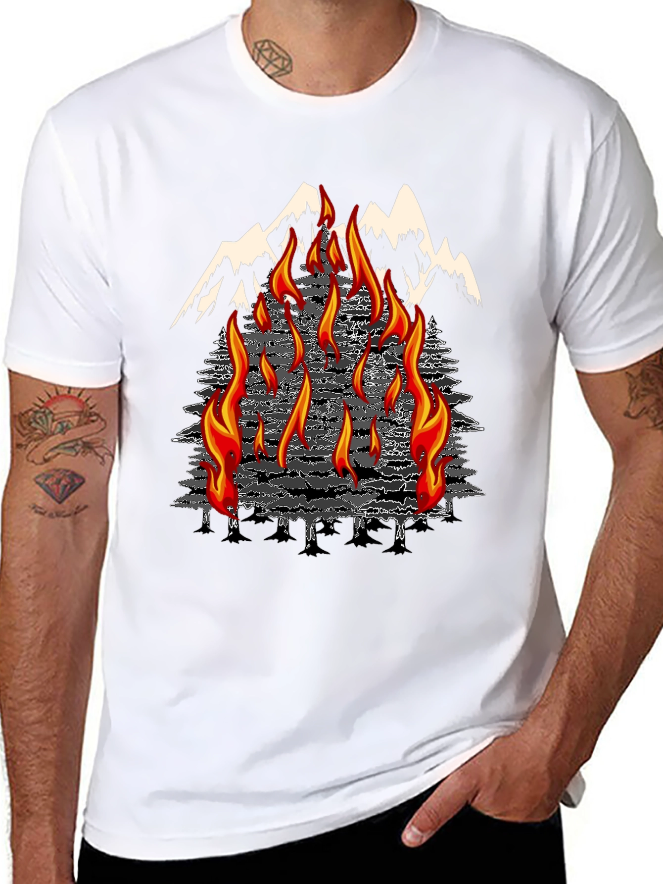 Inferno Mountain Graphic T-Shirt