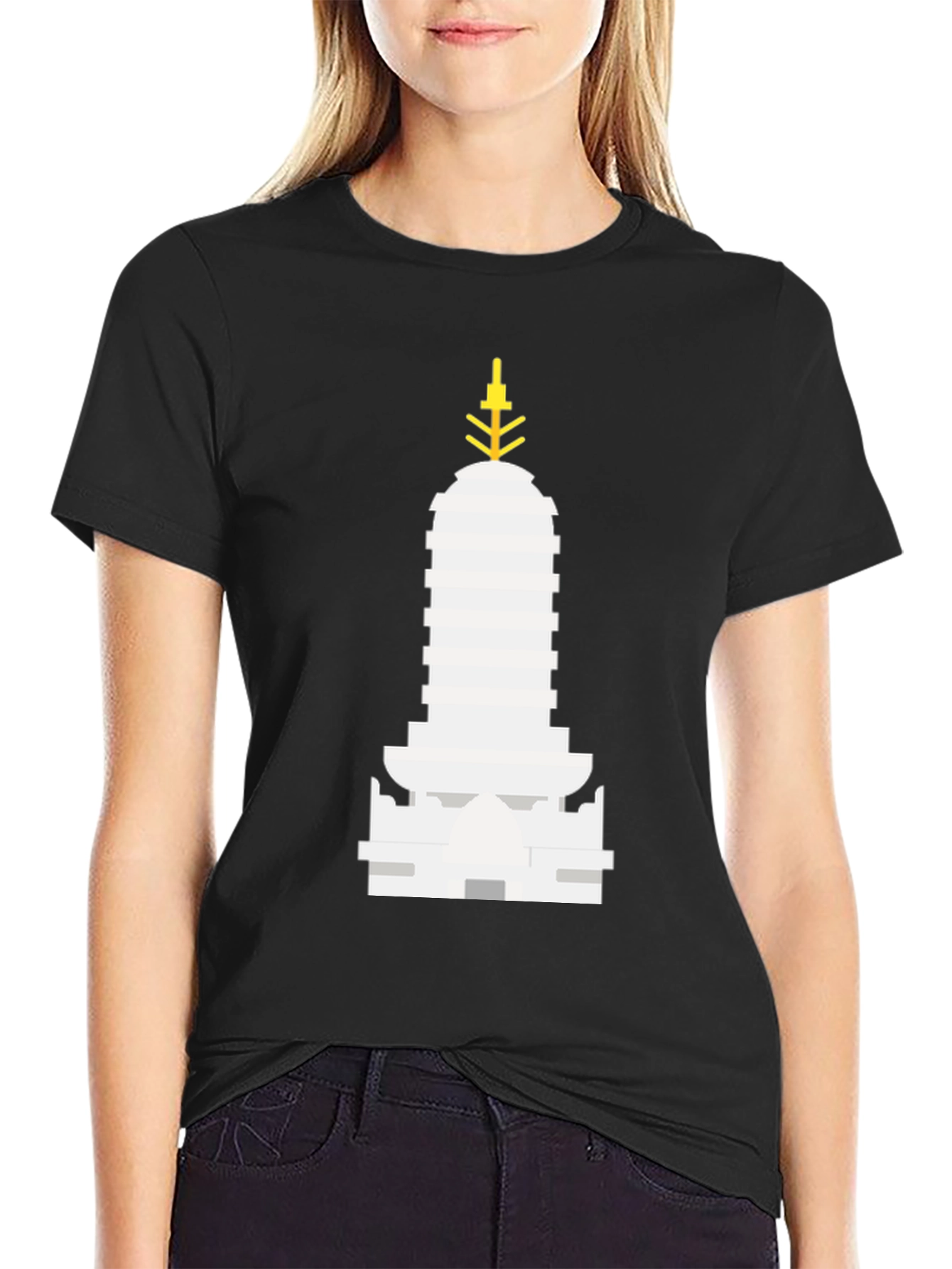 Iconic Building Graphic Tee - Black Unisex T-Shirt